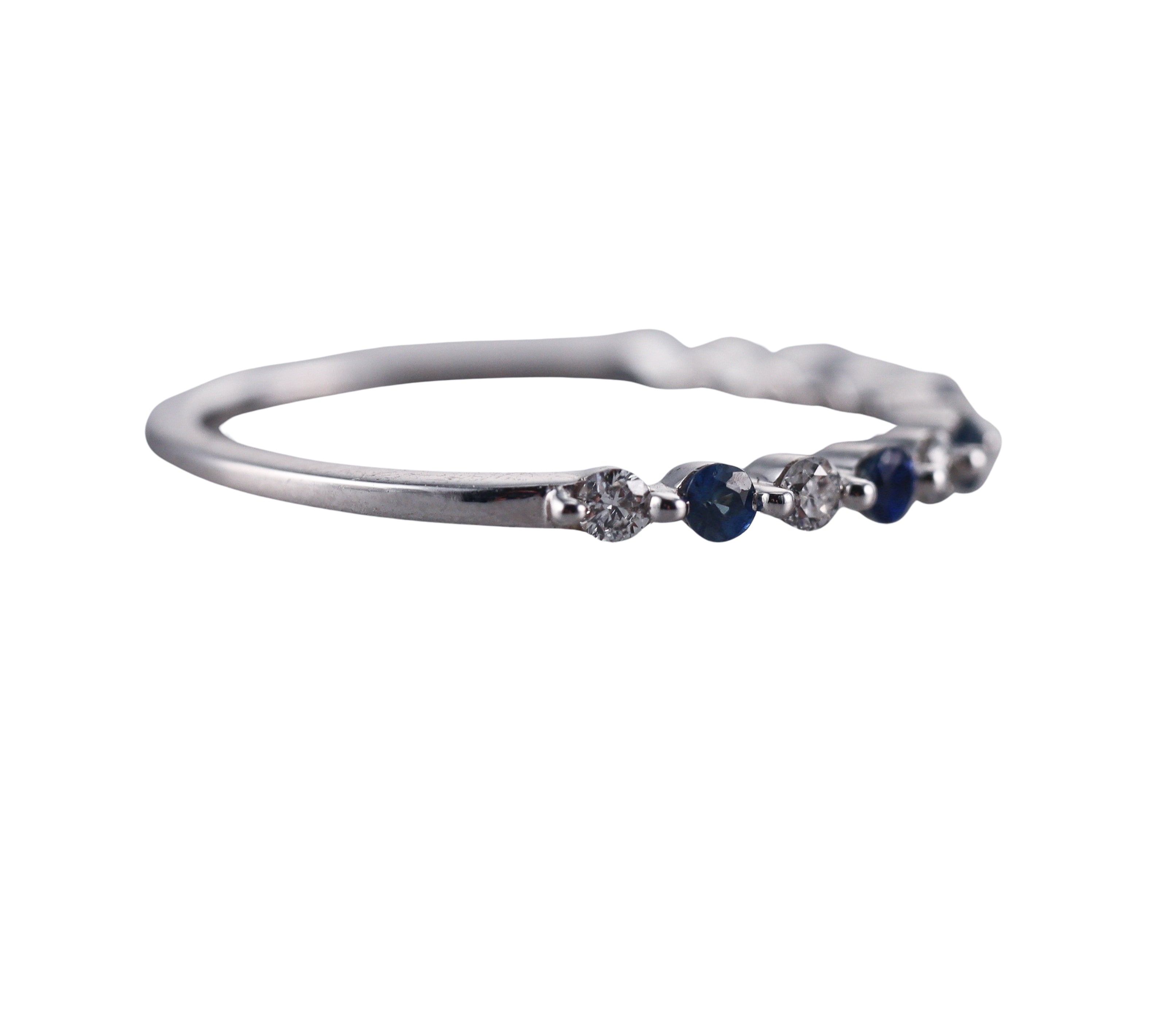 Kallati White Gold Diamond Sapphire Band Ring