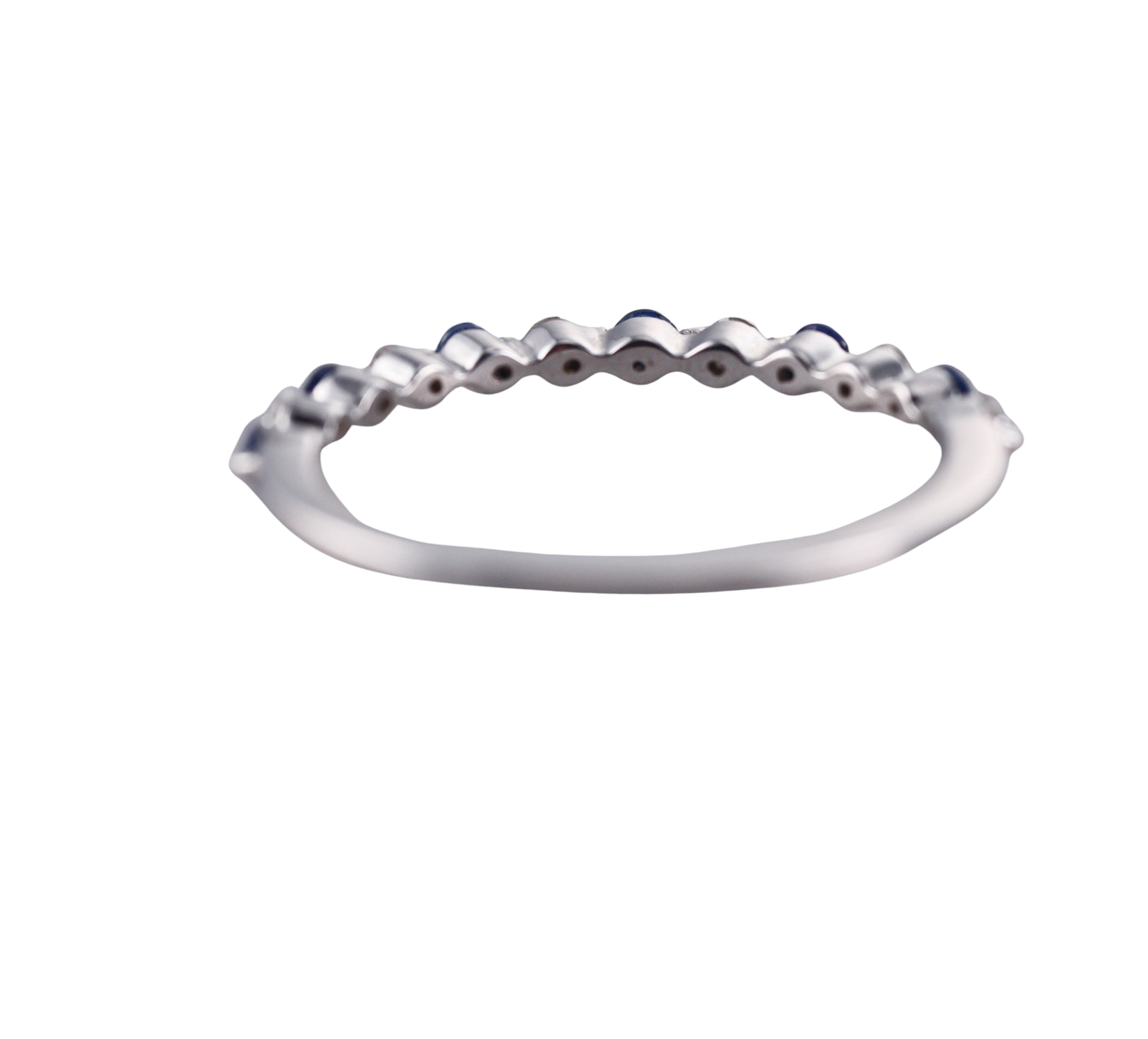 Kallati White Gold Diamond Sapphire Band Ring