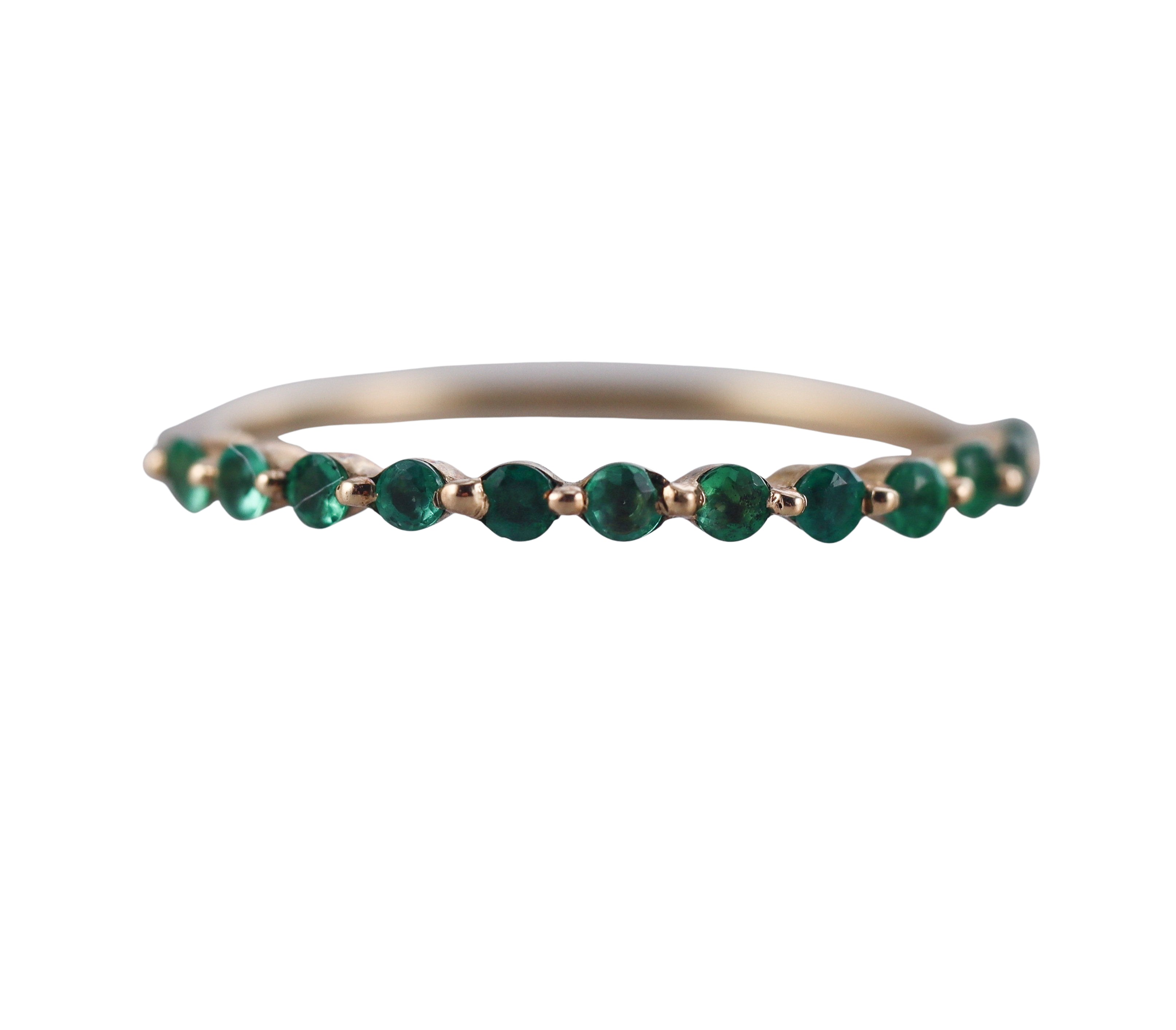 Kallati Yellow Gold Emerald Band Ring