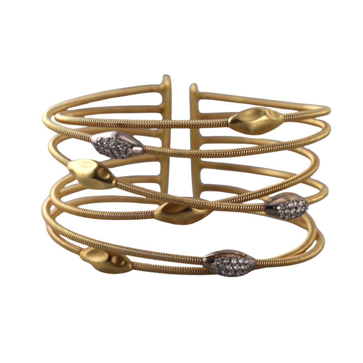 18k Yellow Gold Diamond Cuff Bracelet