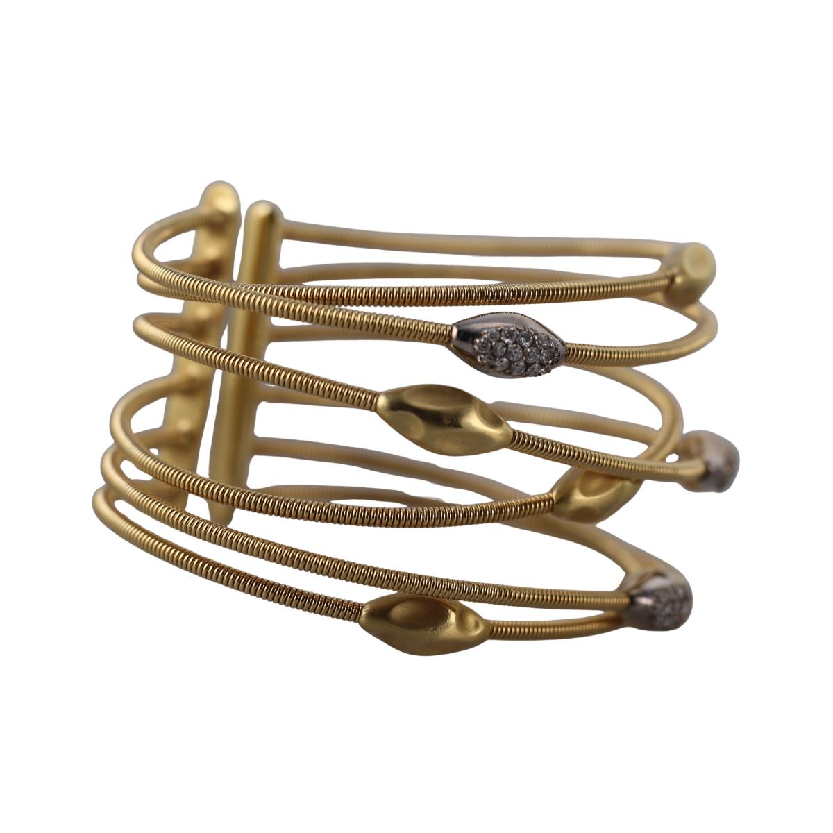 18k Yellow Gold Diamond Cuff Bracelet