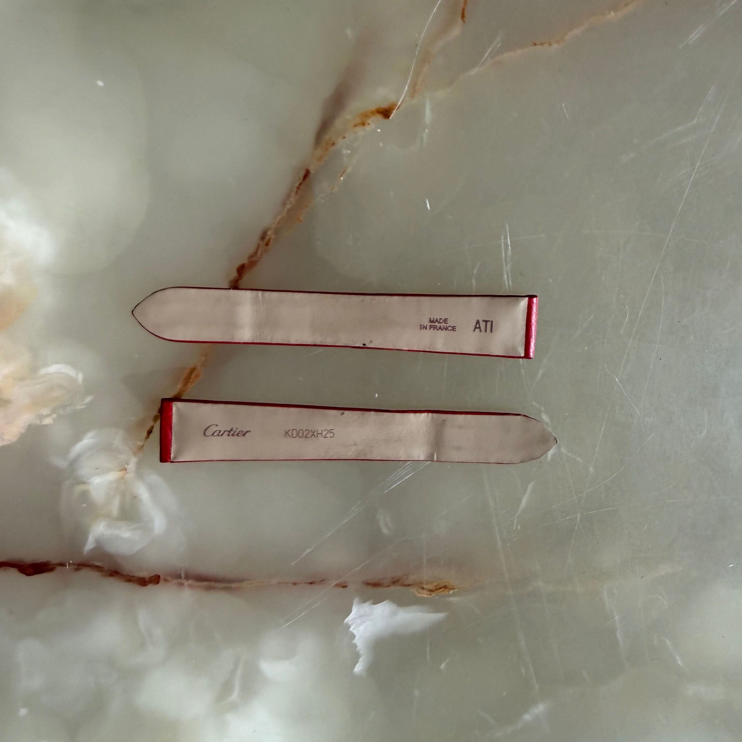 Authentic Cartier Red Ostrich Watch Strap Band 16mm KD02XH25