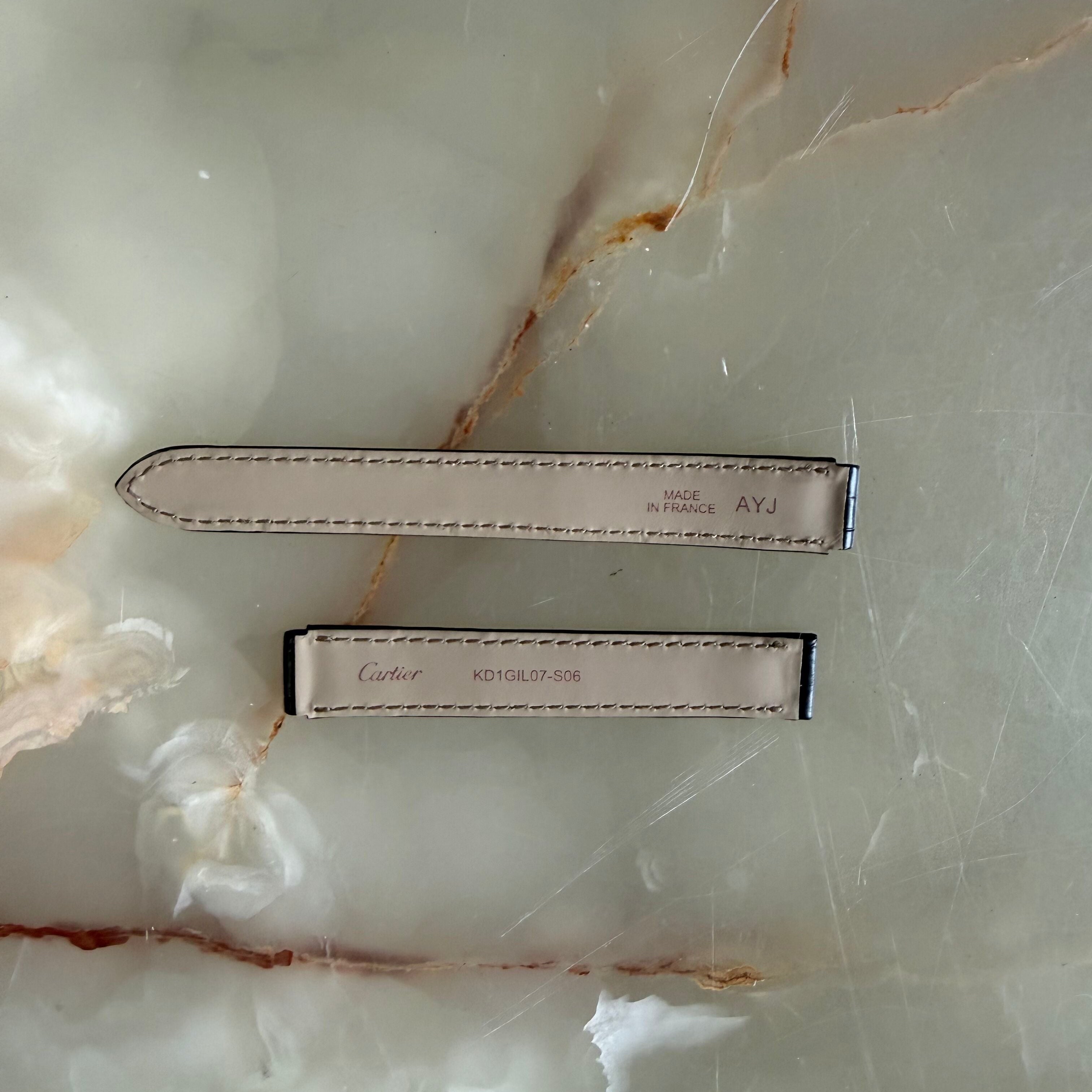 Authentic Cartier Black Alligator Watch Strap Band 12.75mm KD1GIL07-S06