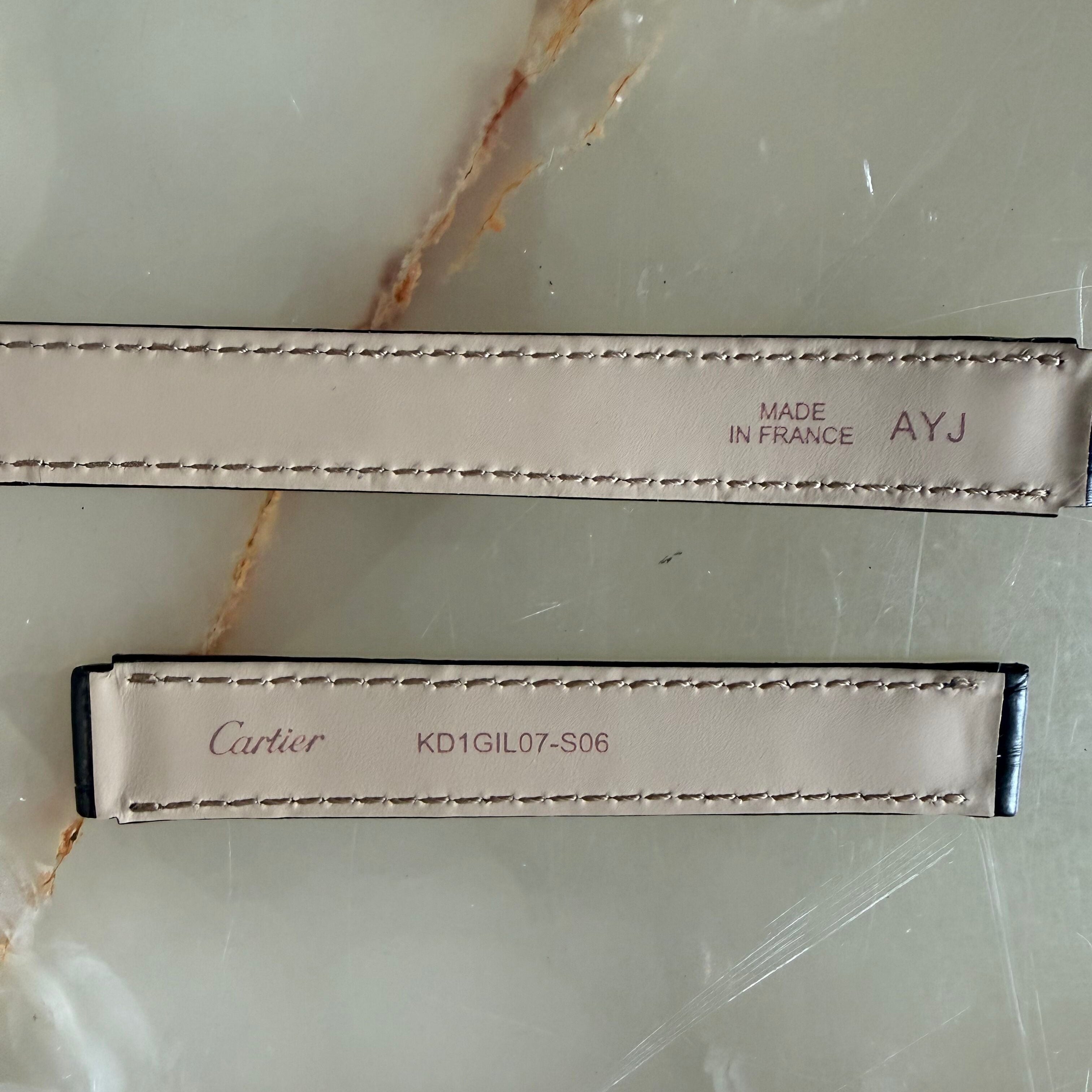 Authentic Cartier Black Alligator Watch Strap Band 12.75mm KD1GIL07-S06