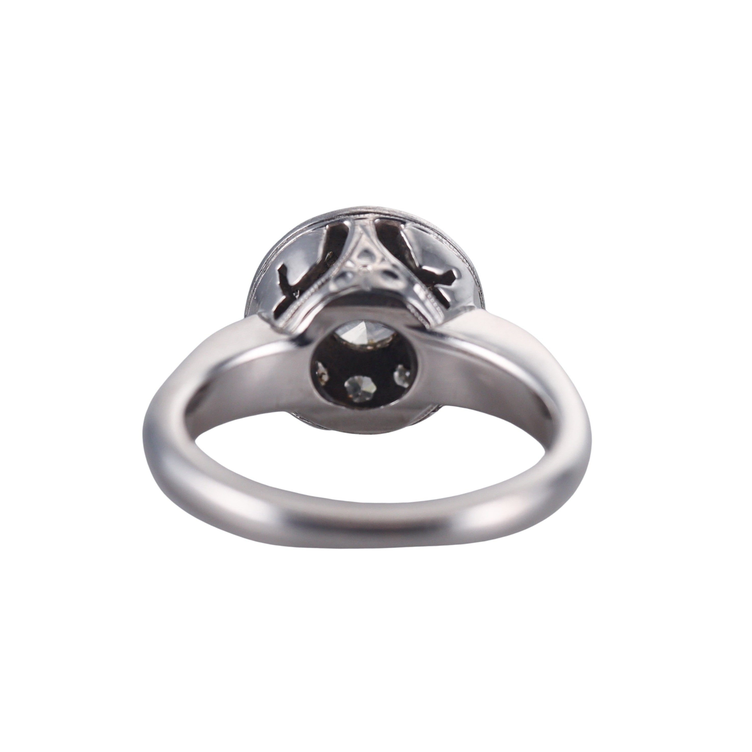 Mid Century 14k White Gold Diamond Ring
