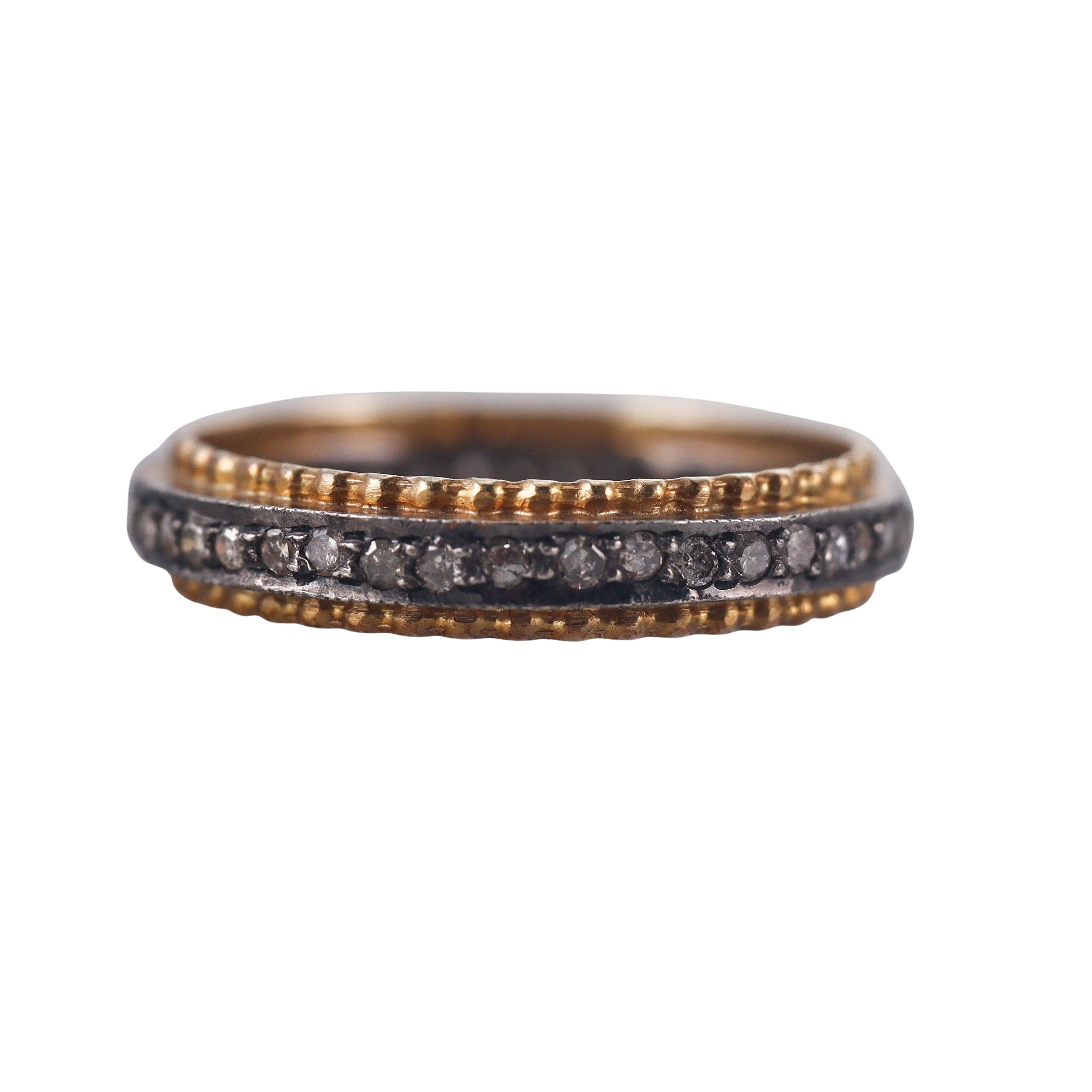 14k Gold Silver Diamond Eternity Wedding Band Ring