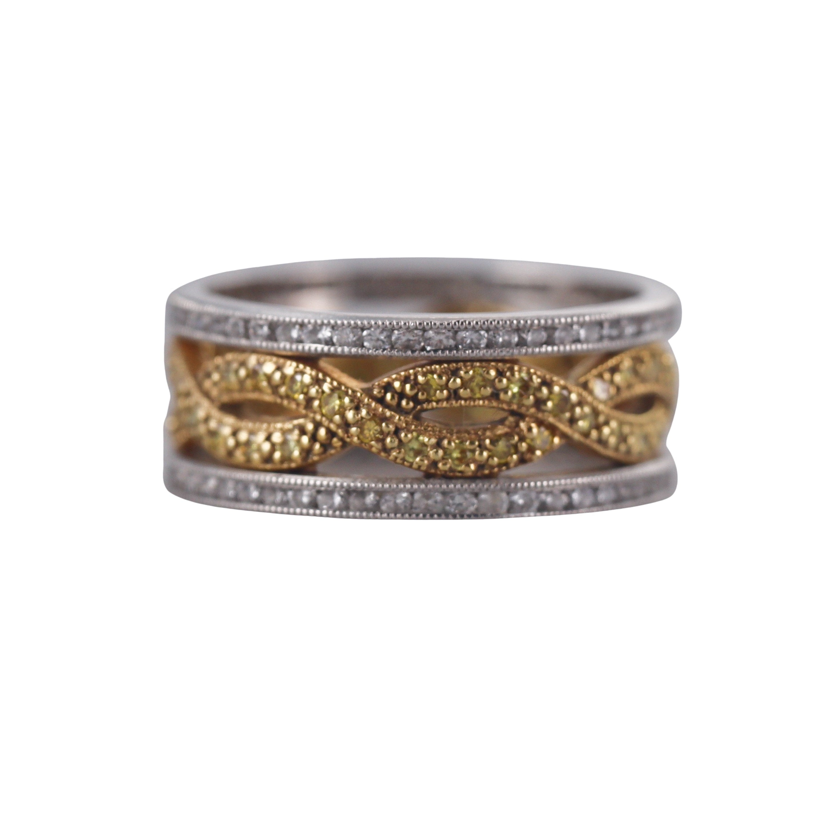Platinum 18k Yellow Gold Diamond Eternity Band Ring