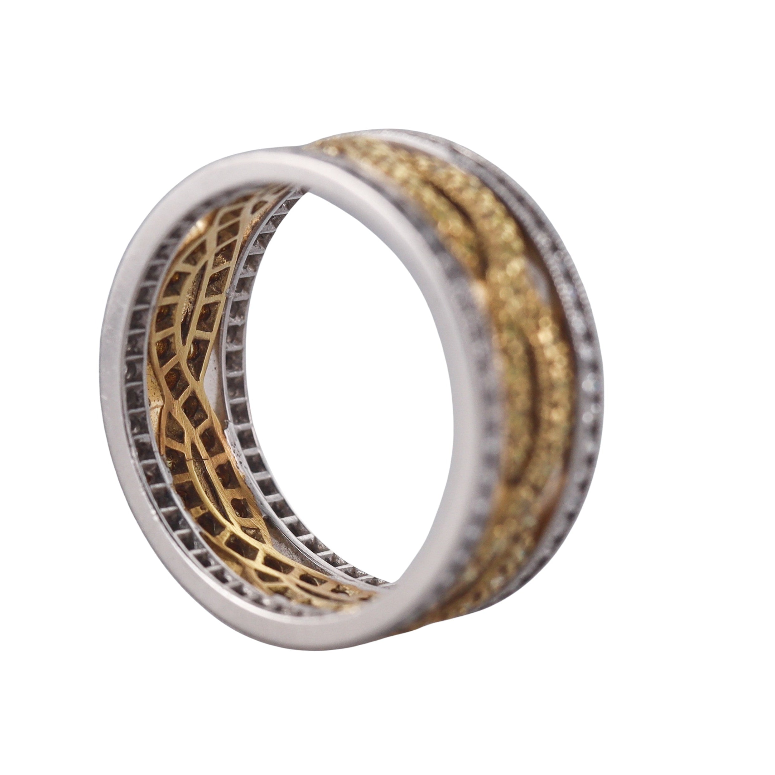 Platinum 18k Yellow Gold Diamond Eternity Band Ring