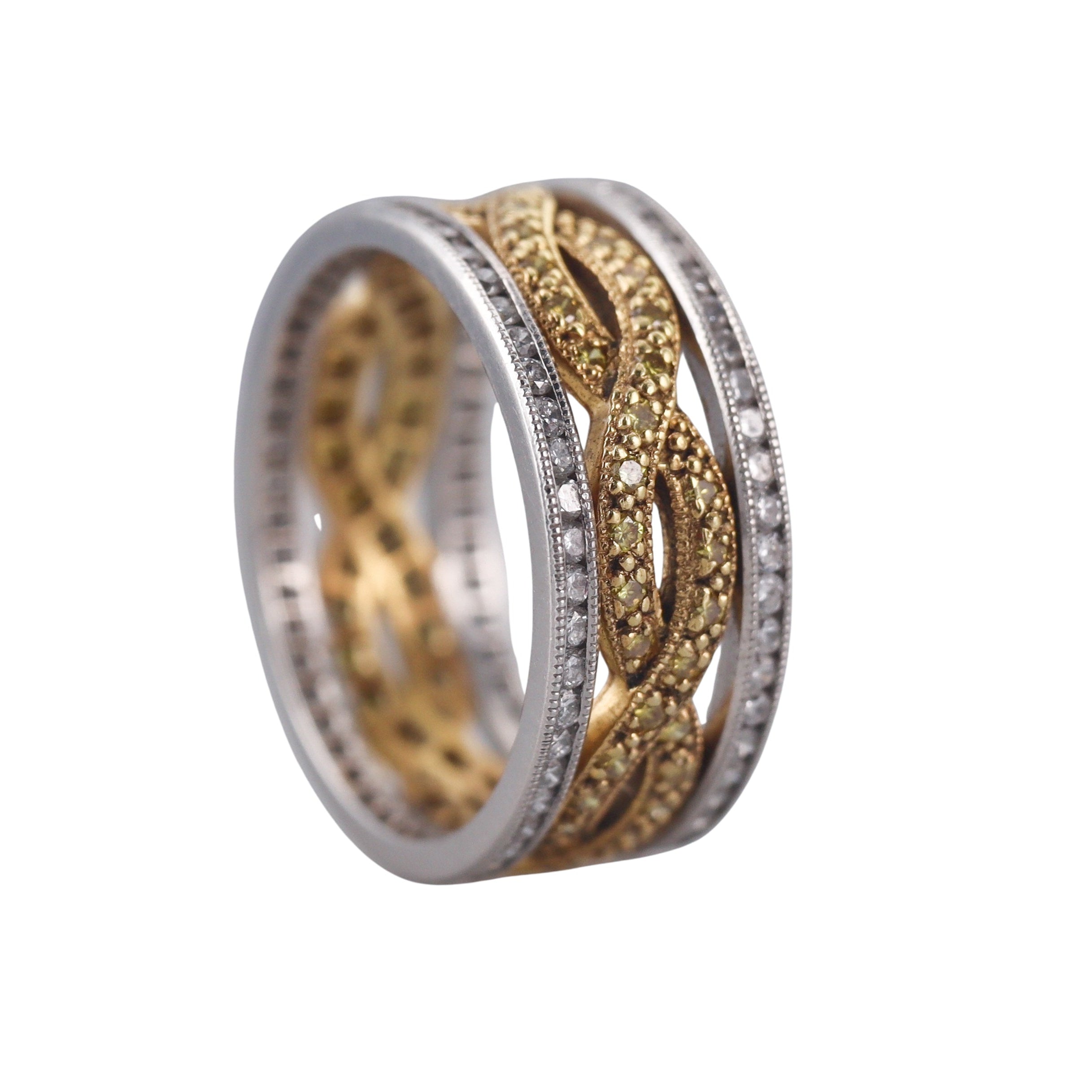 Platinum 18k Yellow Gold Diamond Eternity Band Ring