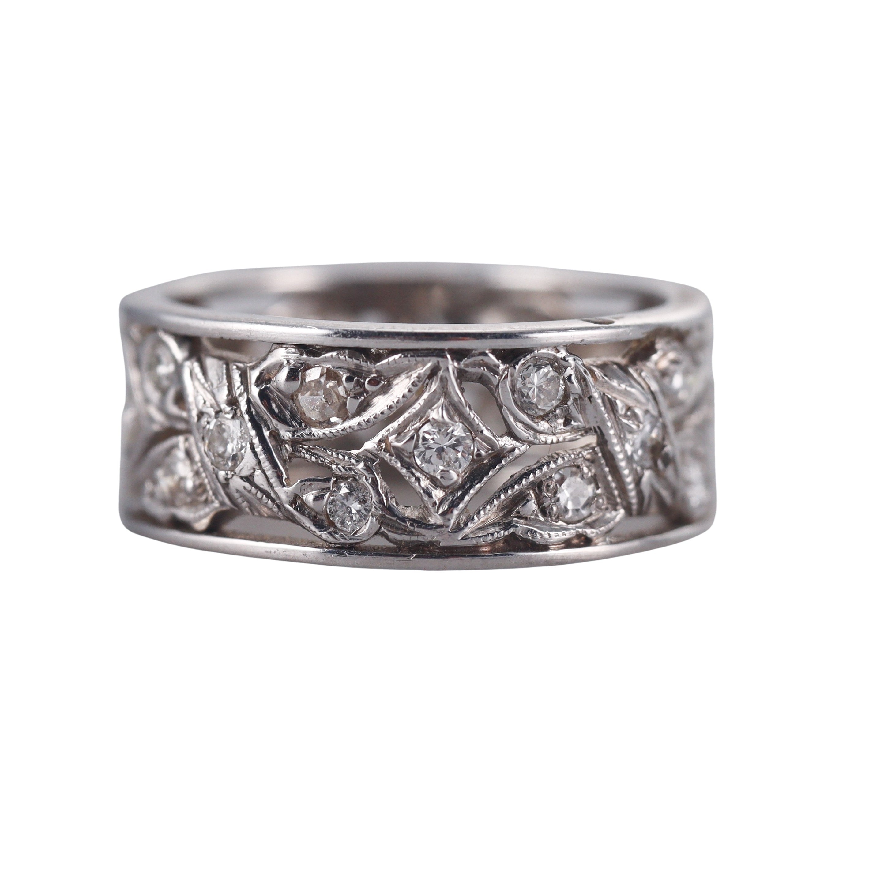 Mid Century Platinum Diamond Eternity Band Ring