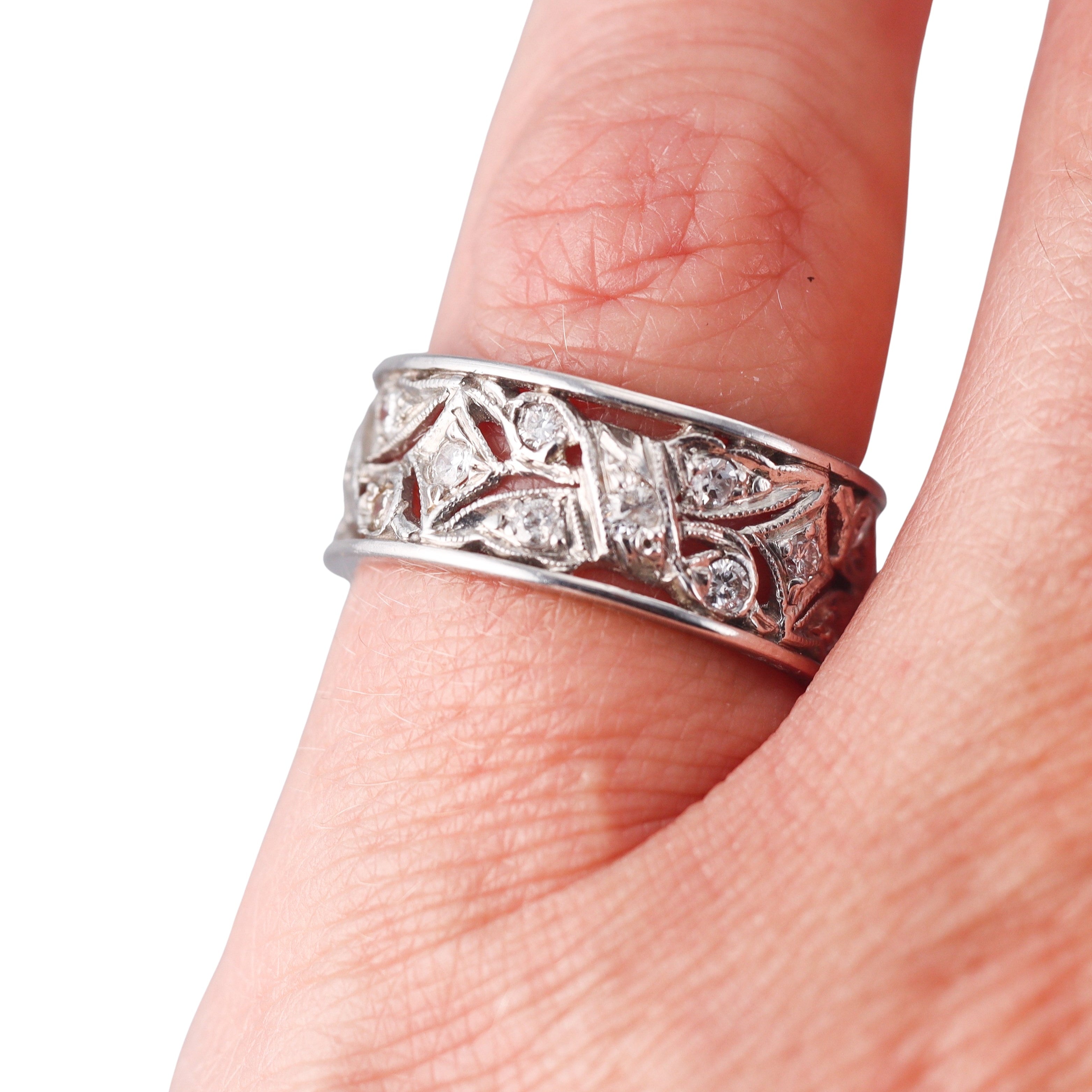 Mid Century Platinum Diamond Eternity Band Ring