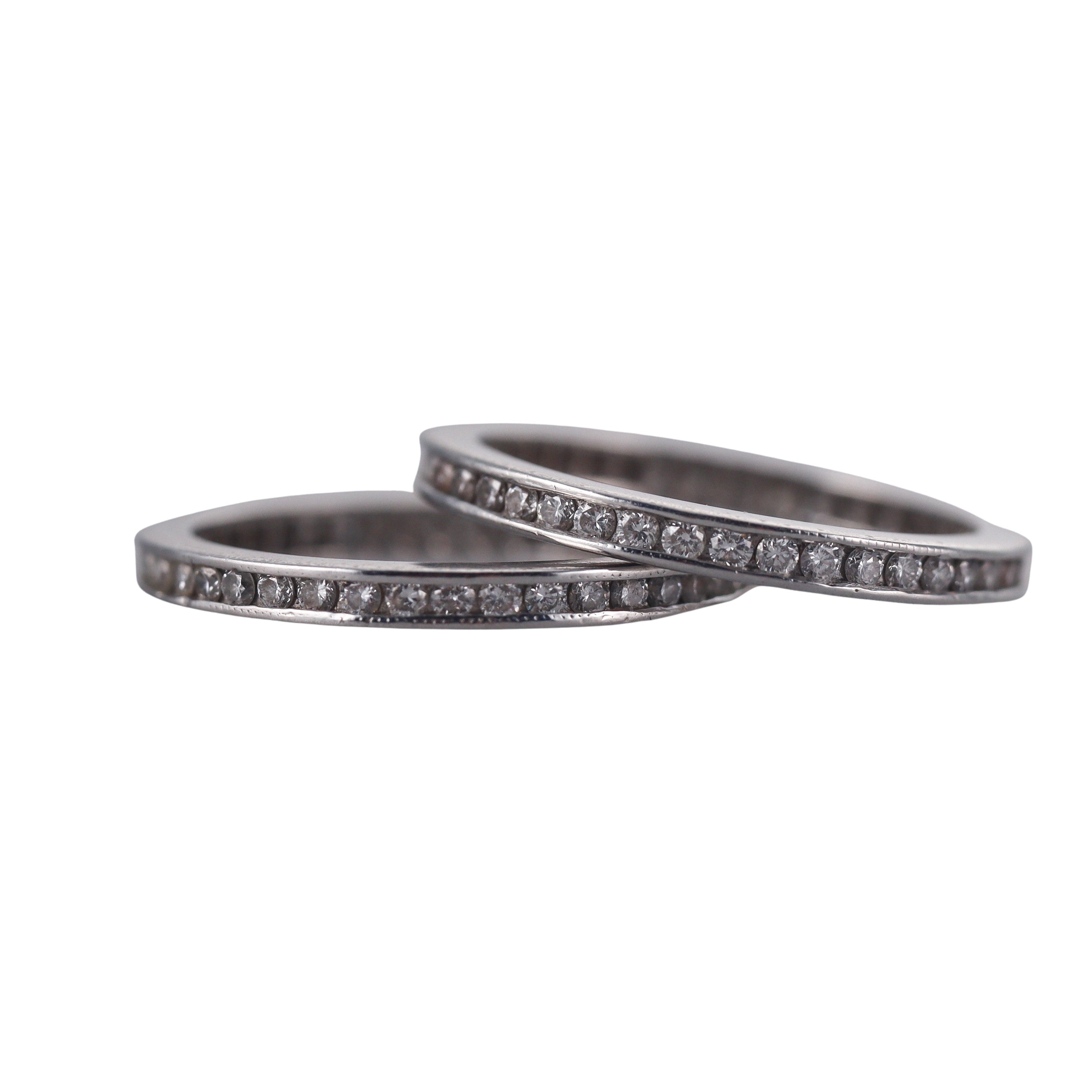 Platinum Diamond Eternity Band Ring Set