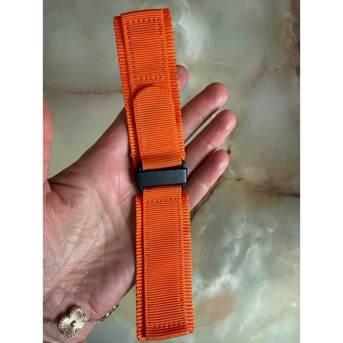 Authentic Bell & Ross Orange Nylon Velcro Watch Strap Band 24mm