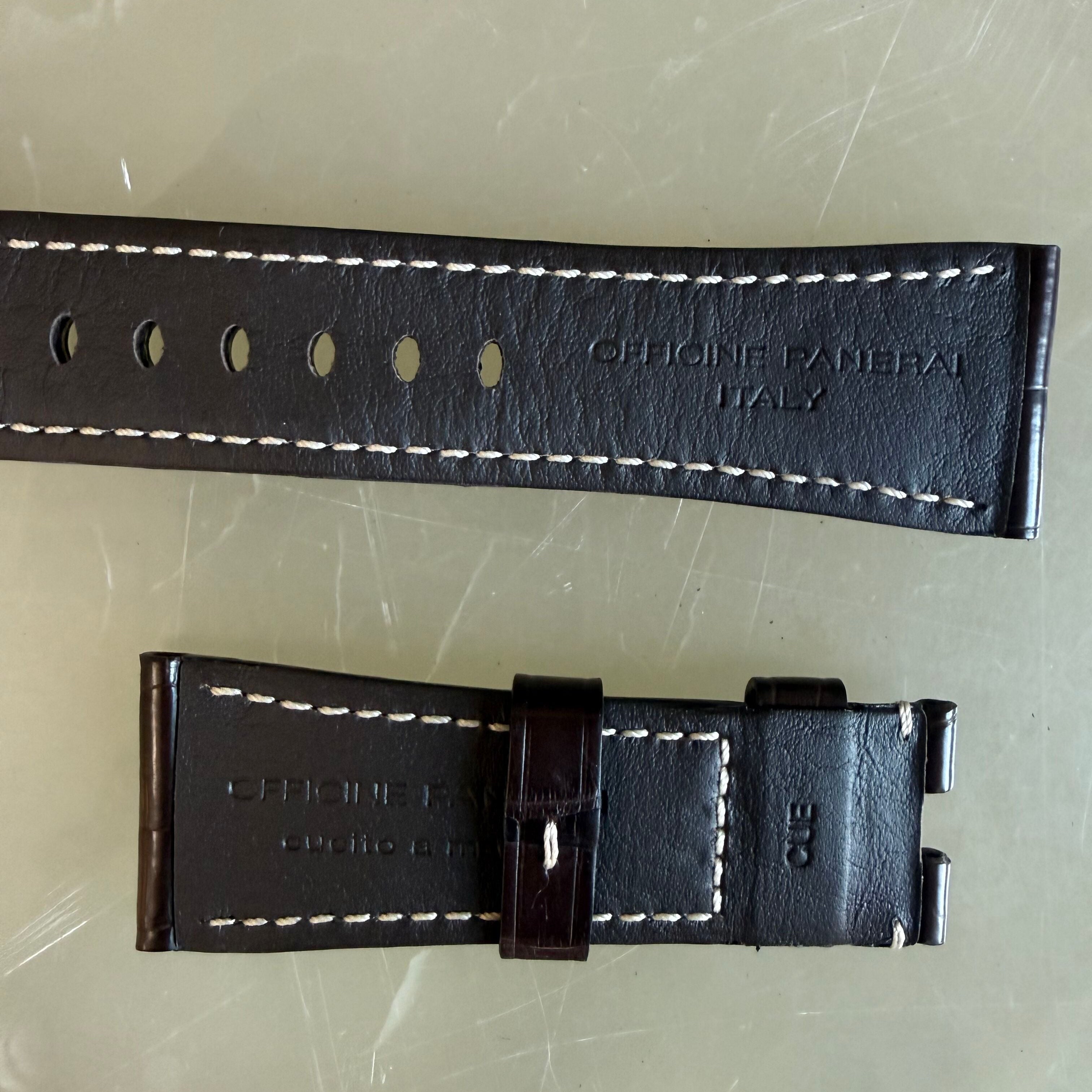 Authentic Panerai Brown Alligator Watch Strap Band 26.35mm
