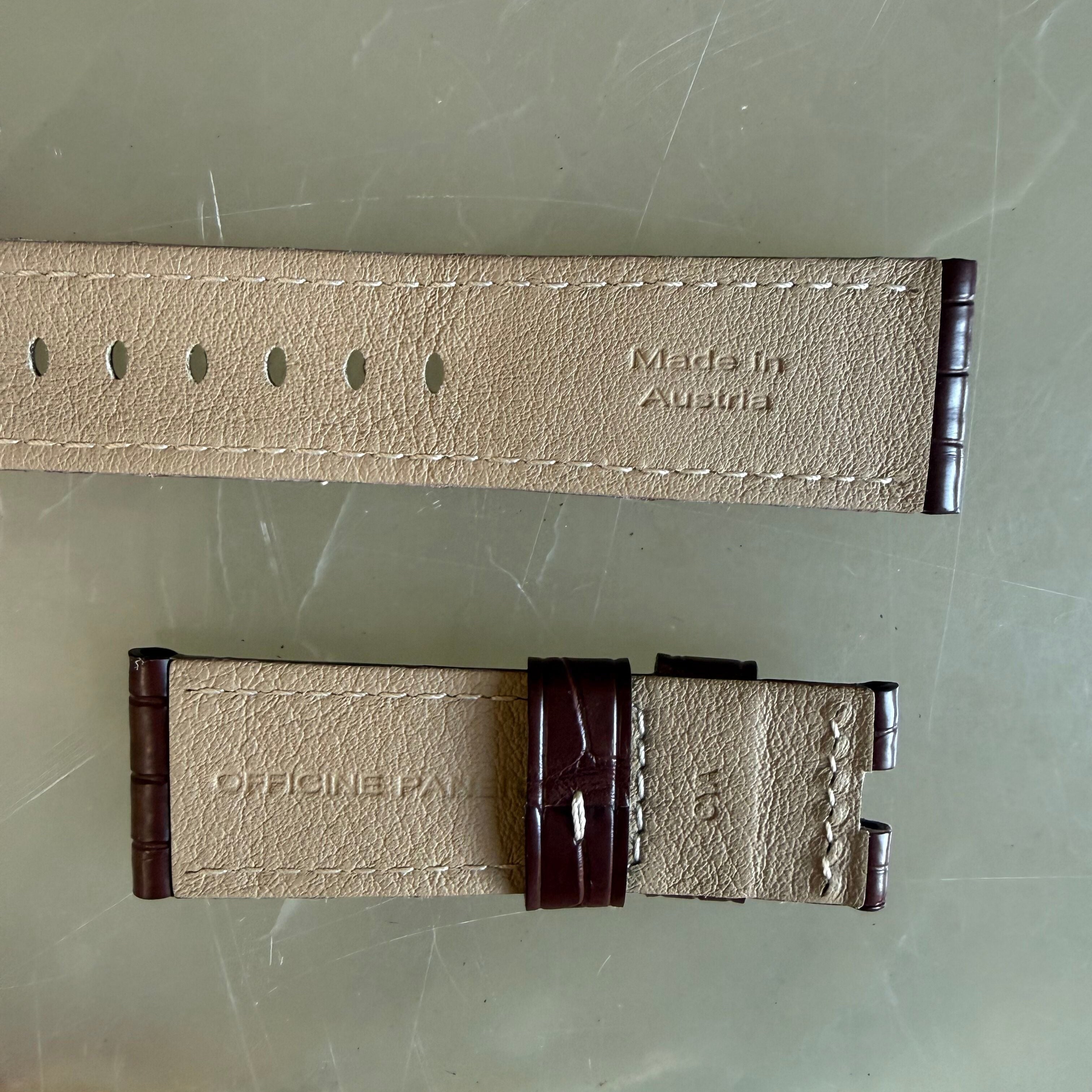 Authentic Panerai Brown Alligator Watch Strap Band 24mm