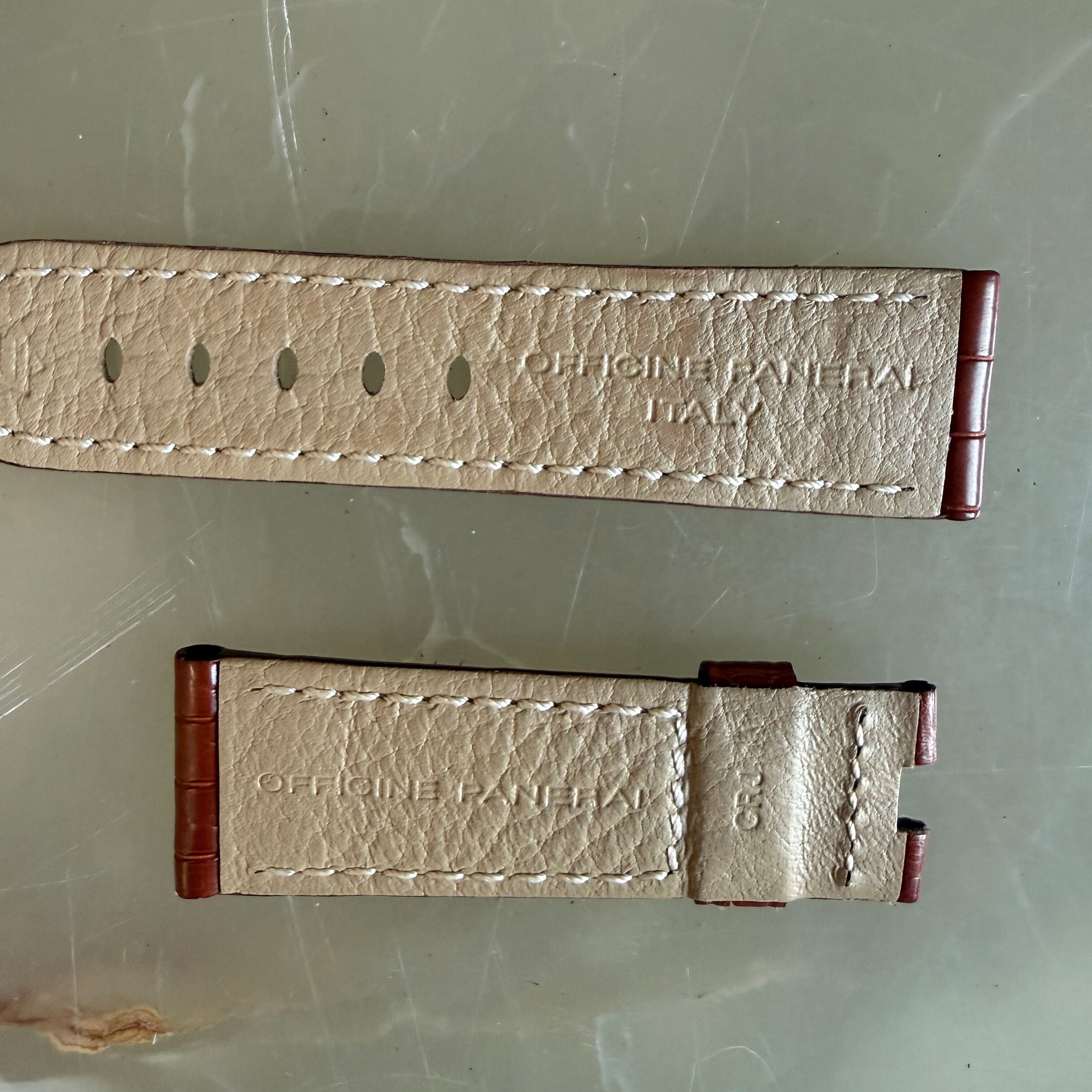 Authentic Panerai Brown Alligator Watch Strap Band 22mm