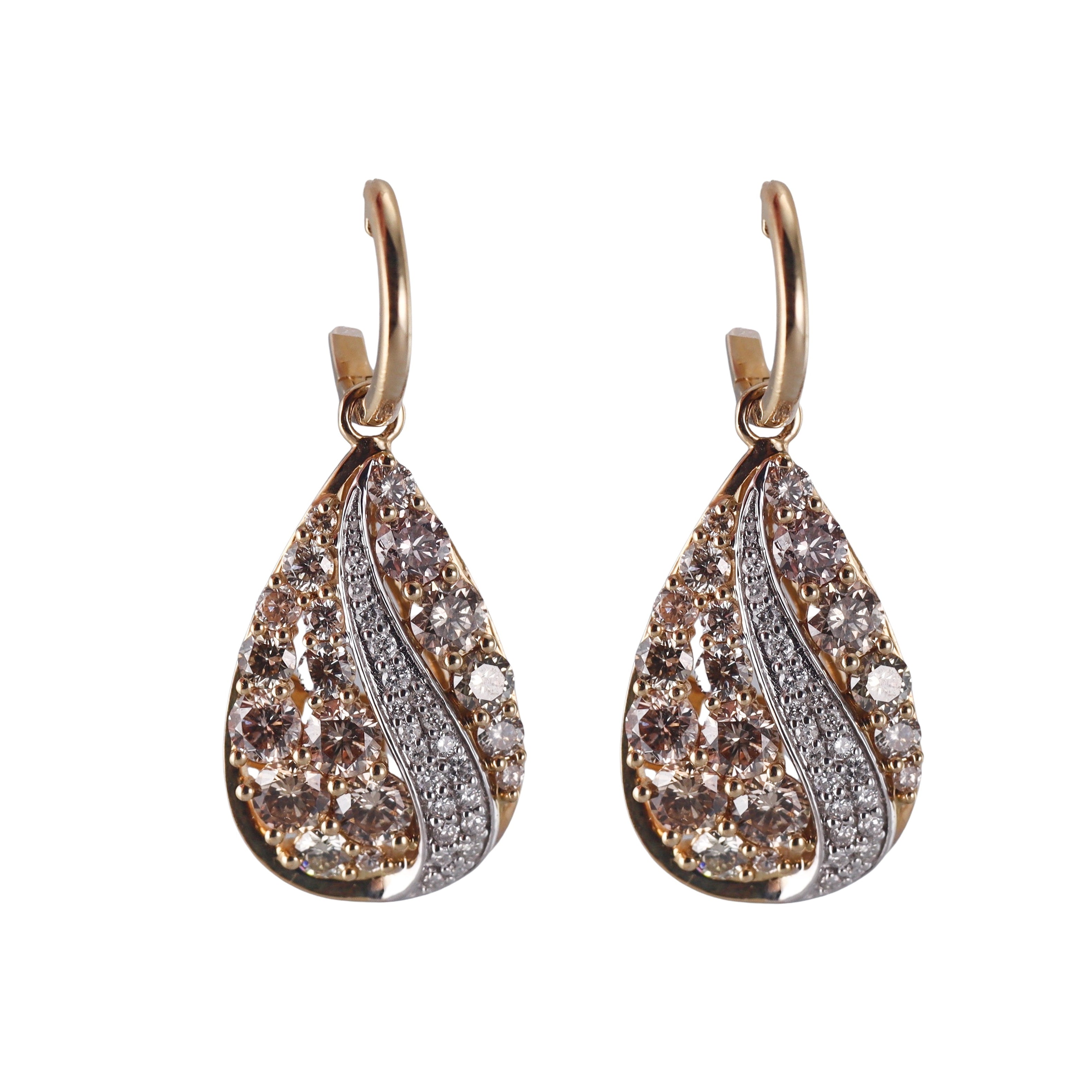 14k Gold 4.06ctw Fancy Yellow Diamond Drop Earrings