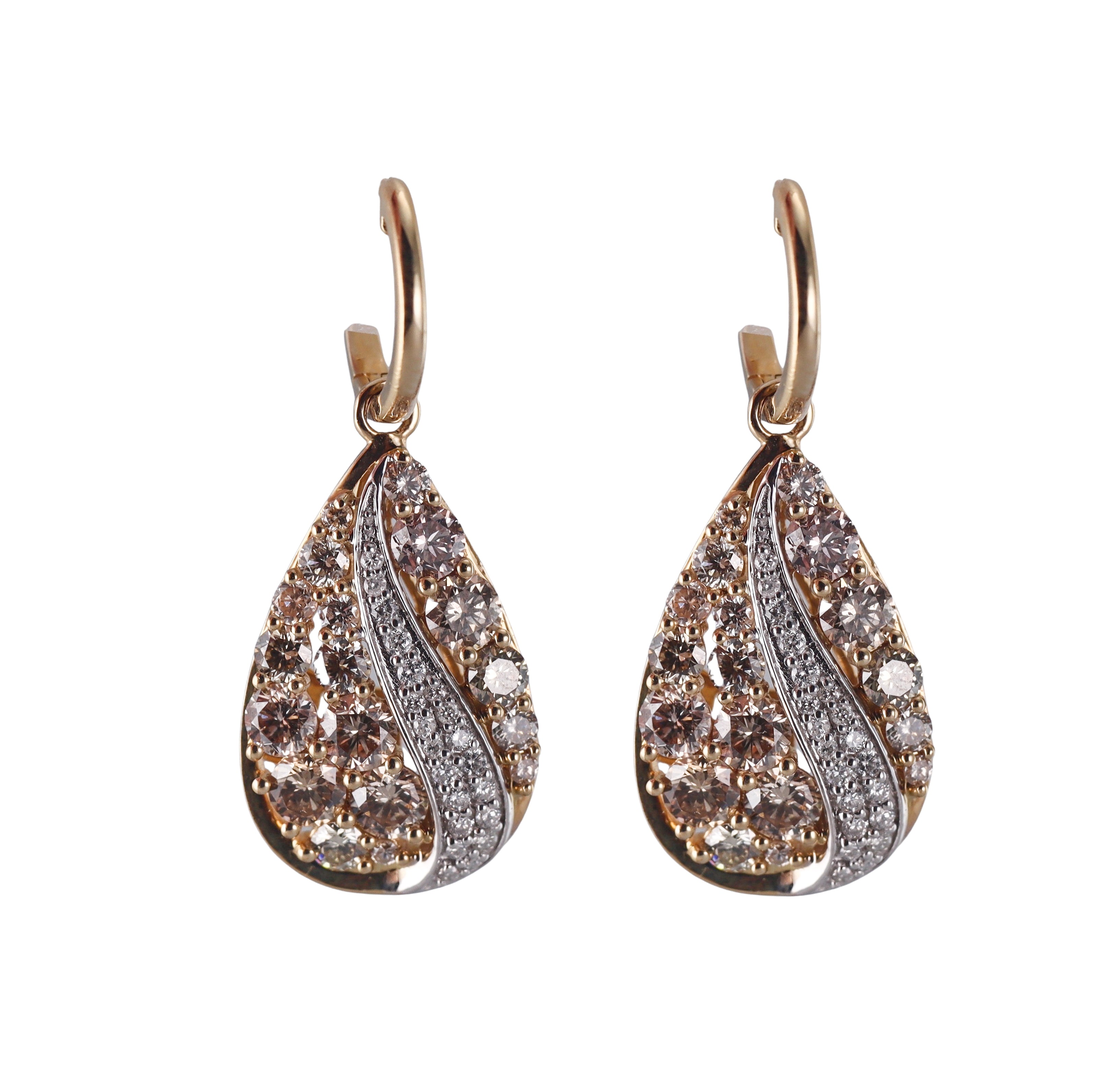 14k Gold 4.06ctw Fancy Yellow Diamond Drop Earrings