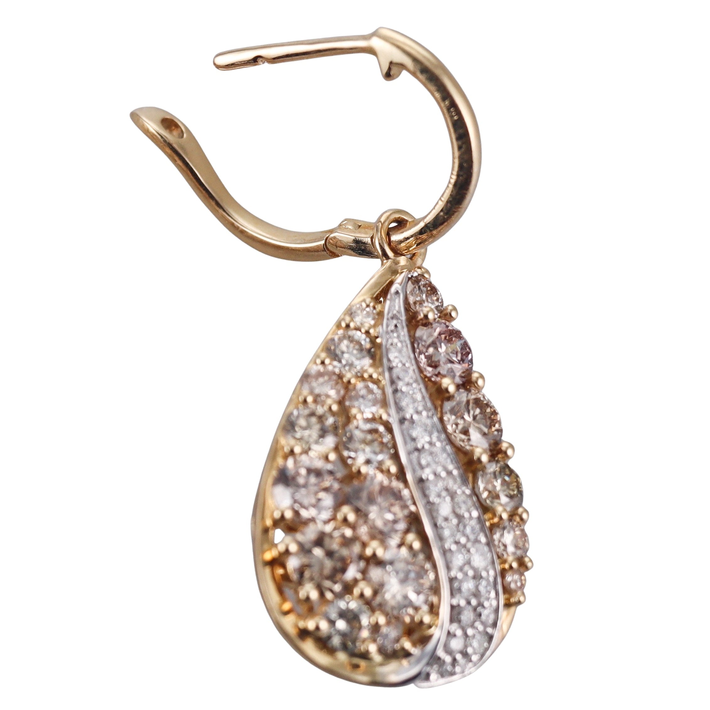 14k Gold 4.06ctw Fancy Yellow Diamond Drop Earrings