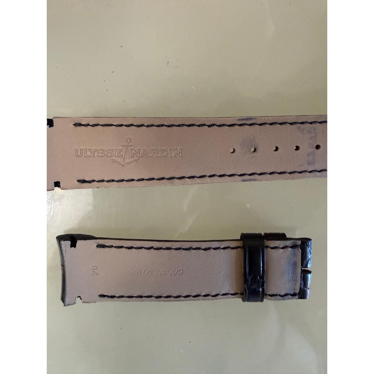 Authentic Ulysse Nardin Alligator Black Watch Strap Band 20mm