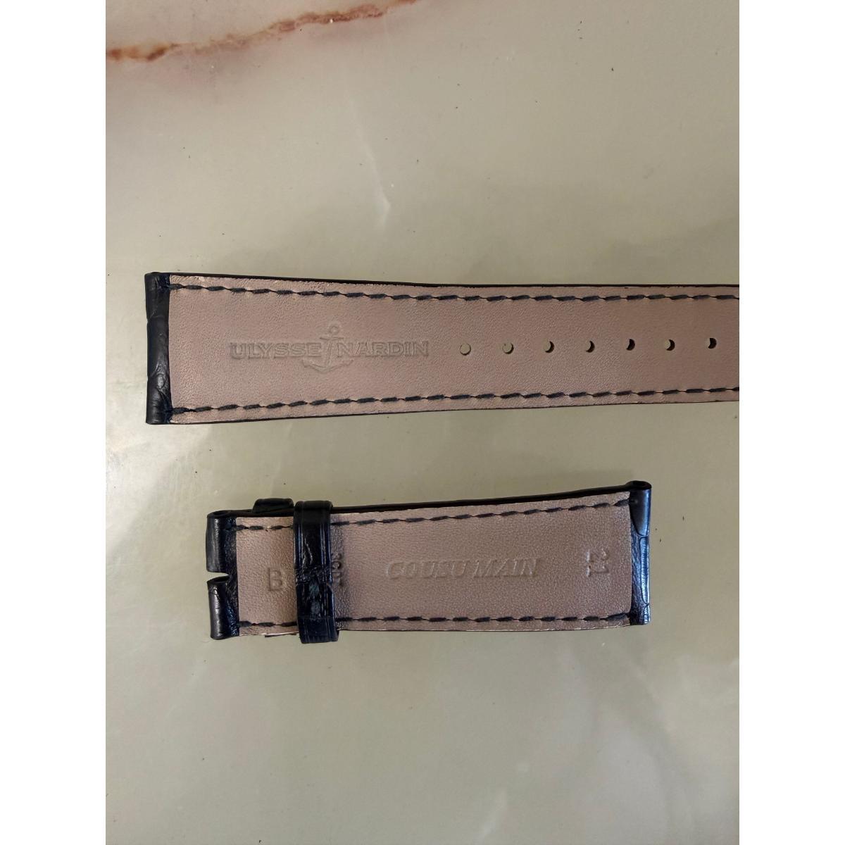 Authentic Ulysse Nardin Alligator Black Watch Strap Band 20mm