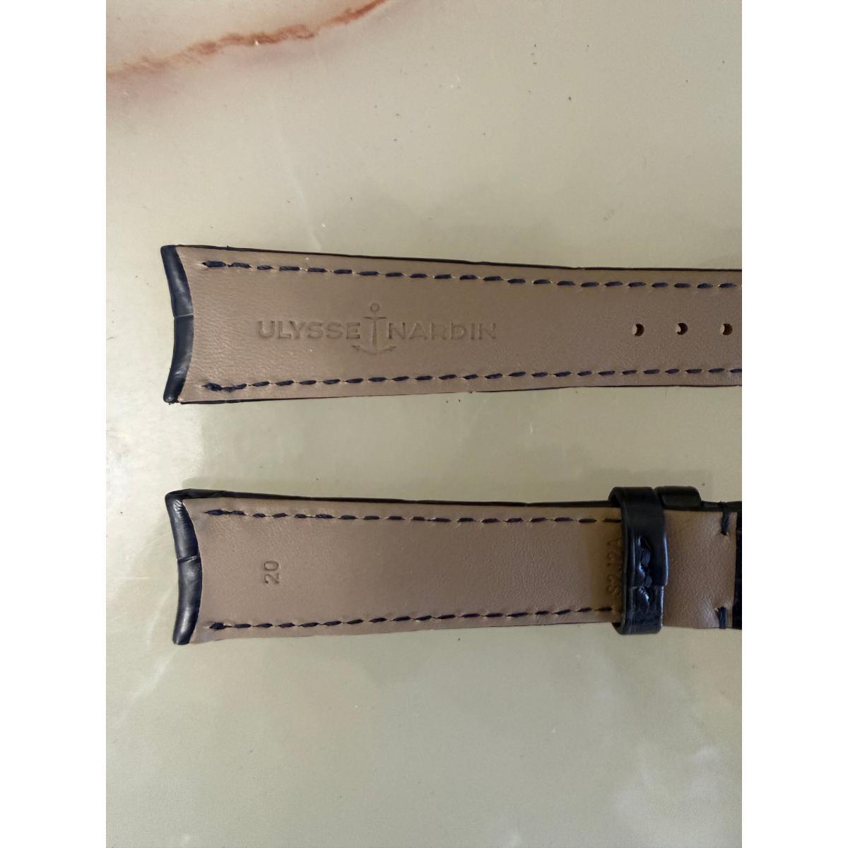 Authentic Ulysse Nardin Alligator Blue Watch Strap Band 20mm S2J2A