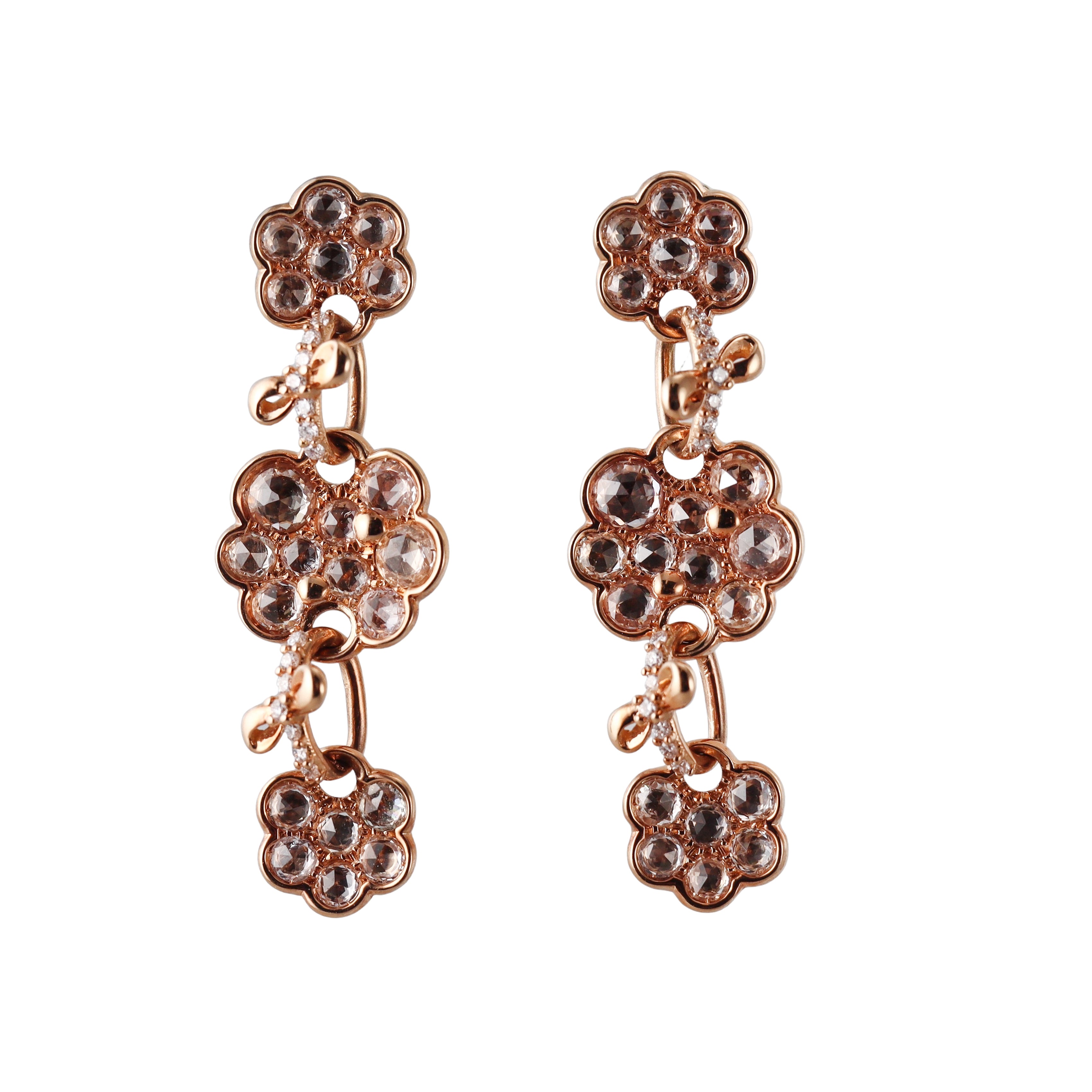 Giovanni Ferraris 18k Rose Gold 4.52ctw Diamond Drop Earrings