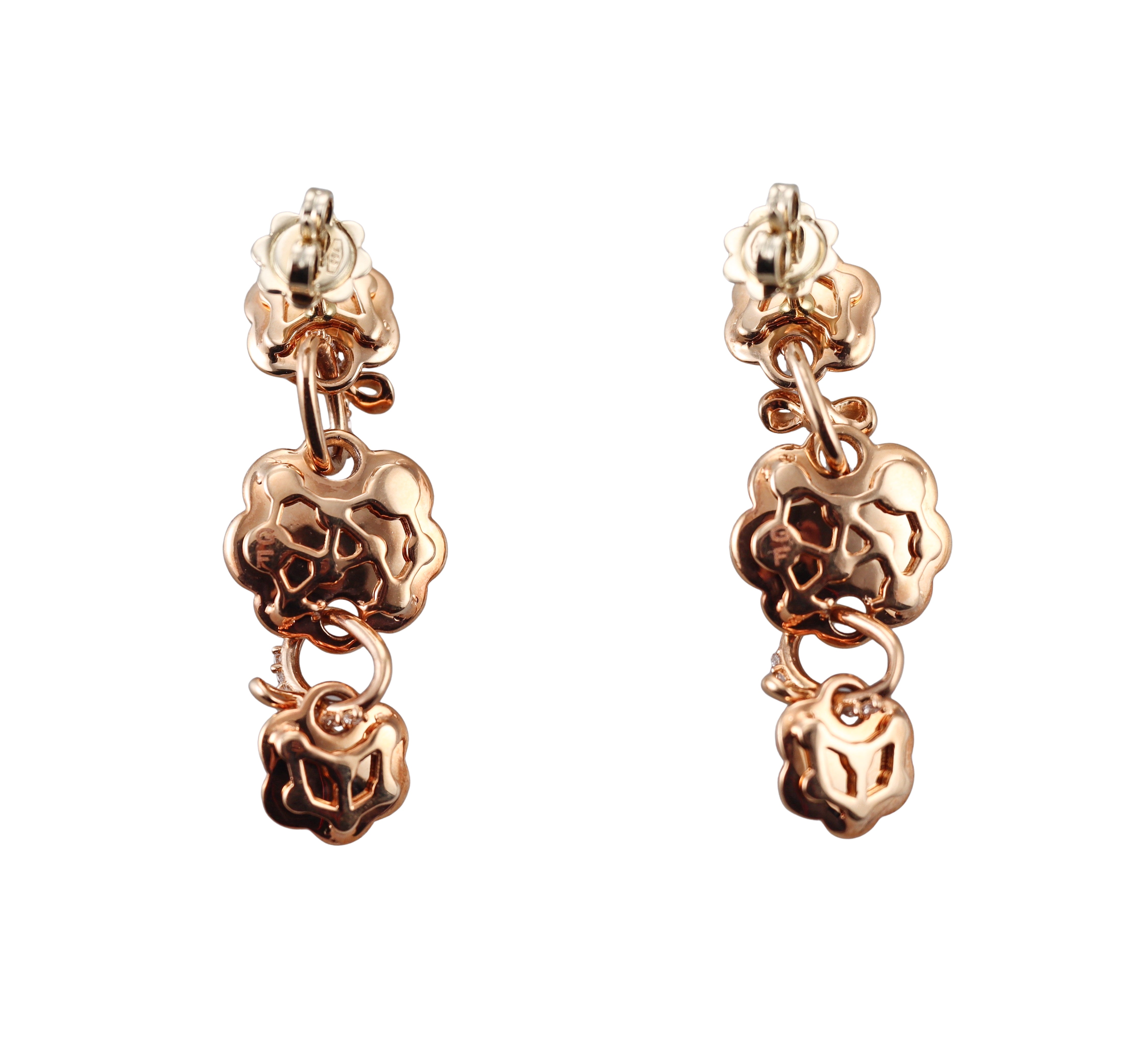 Giovanni Ferraris 18k Rose Gold 4.52ctw Diamond Drop Earrings