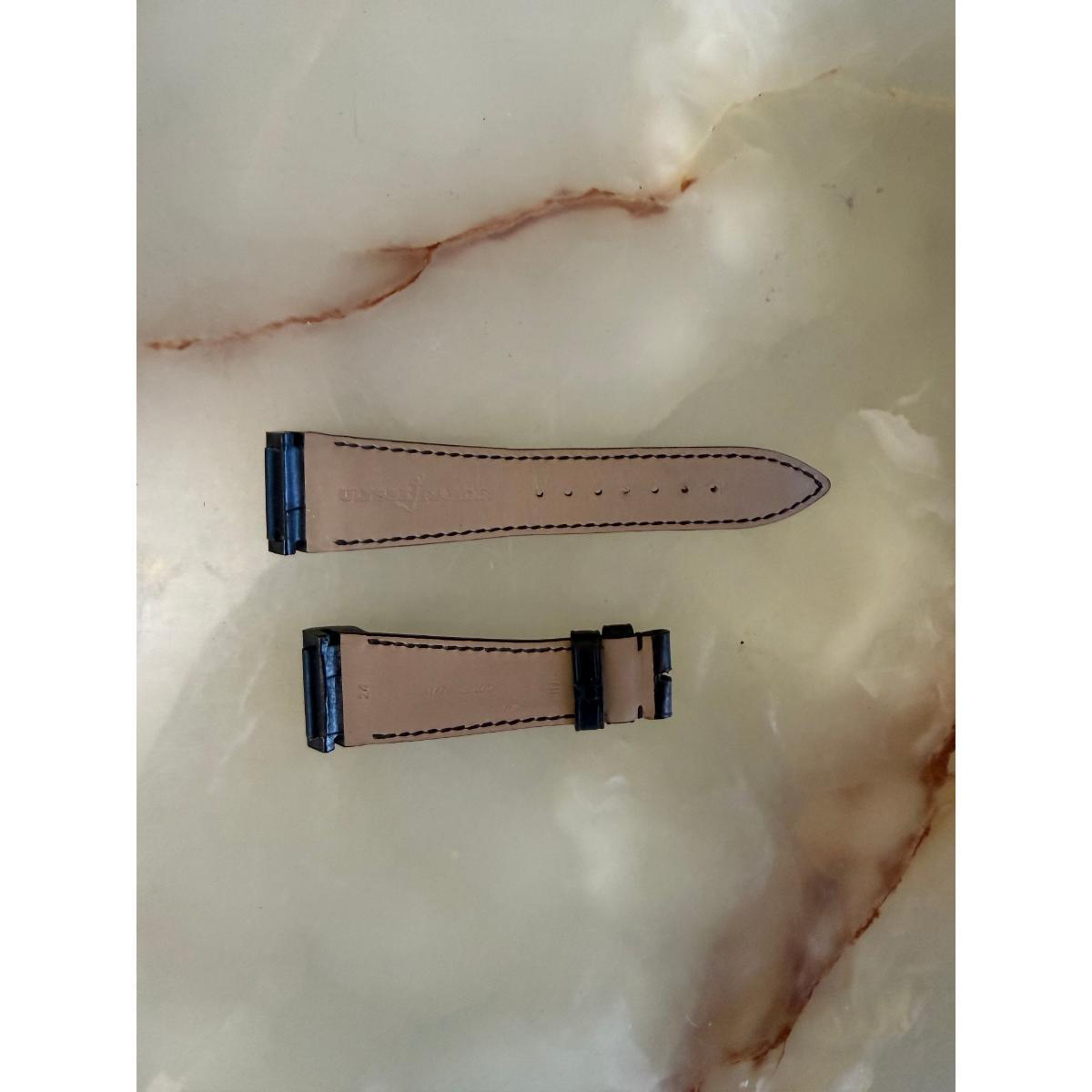 Authentic Ulysse Nardin Alligator Black Watch Strap Band 24mm