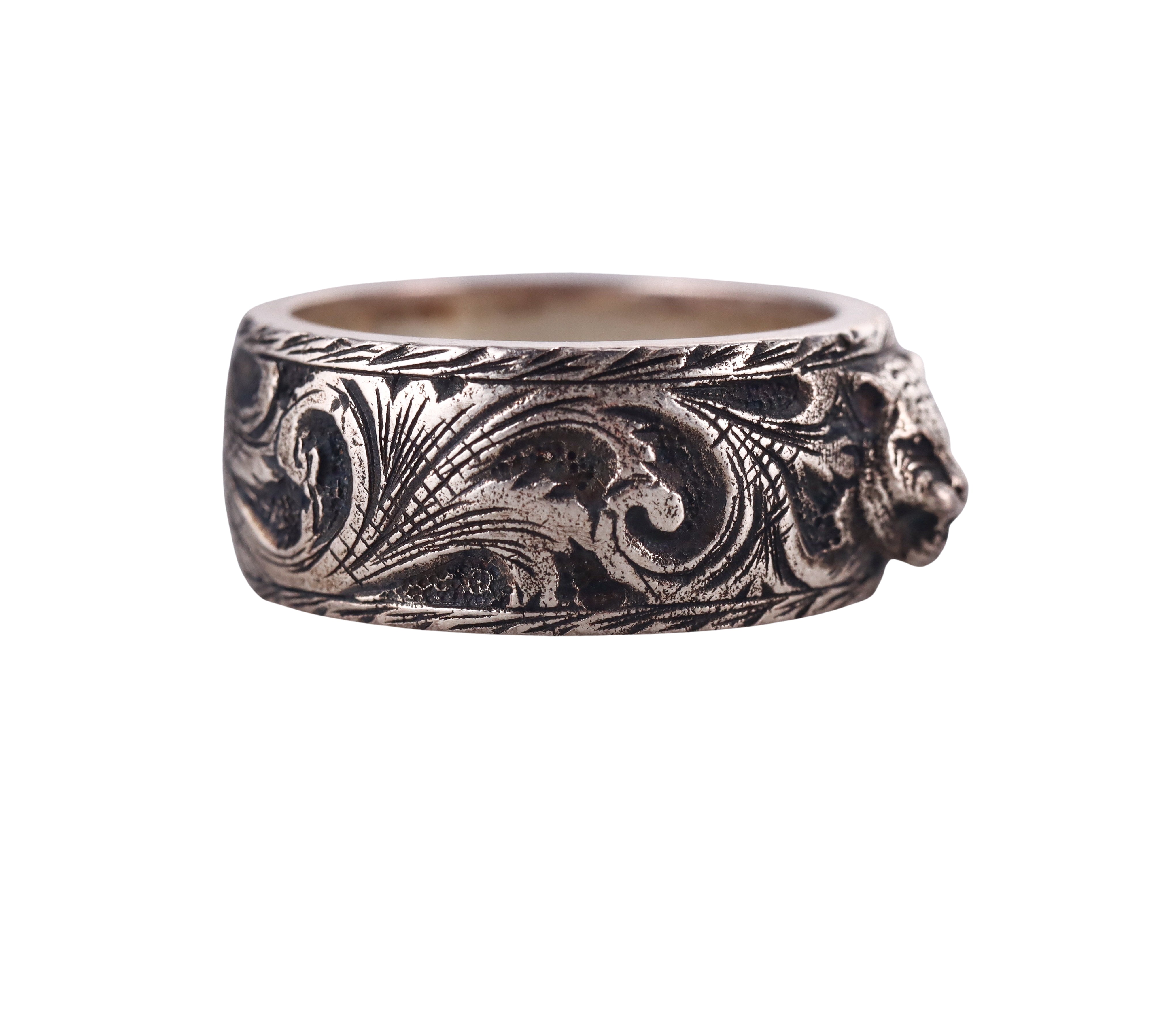 Gucci Sterling Silver Gato Ring Retail $320