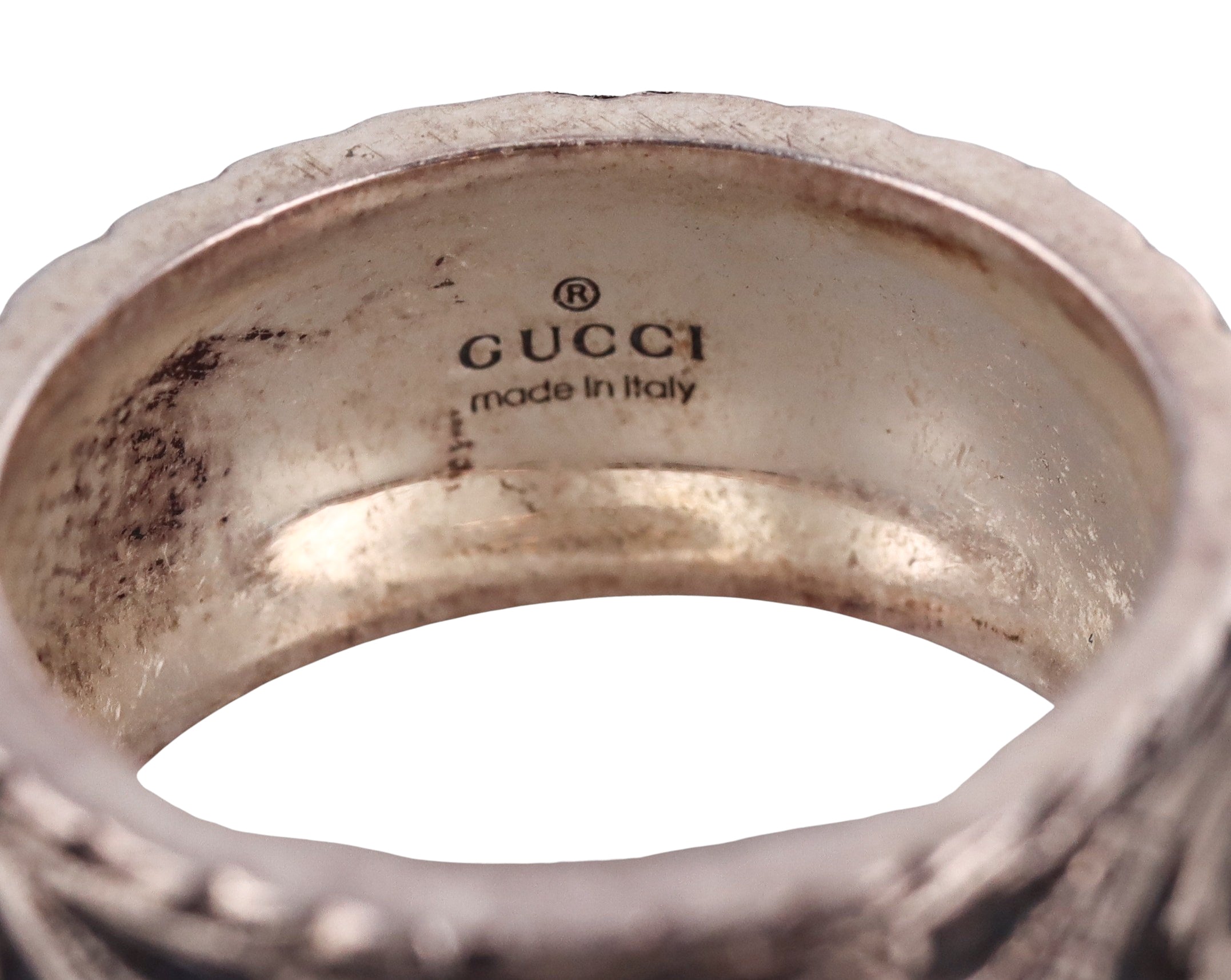 Gucci Sterling Silver Gato Ring Retail $320