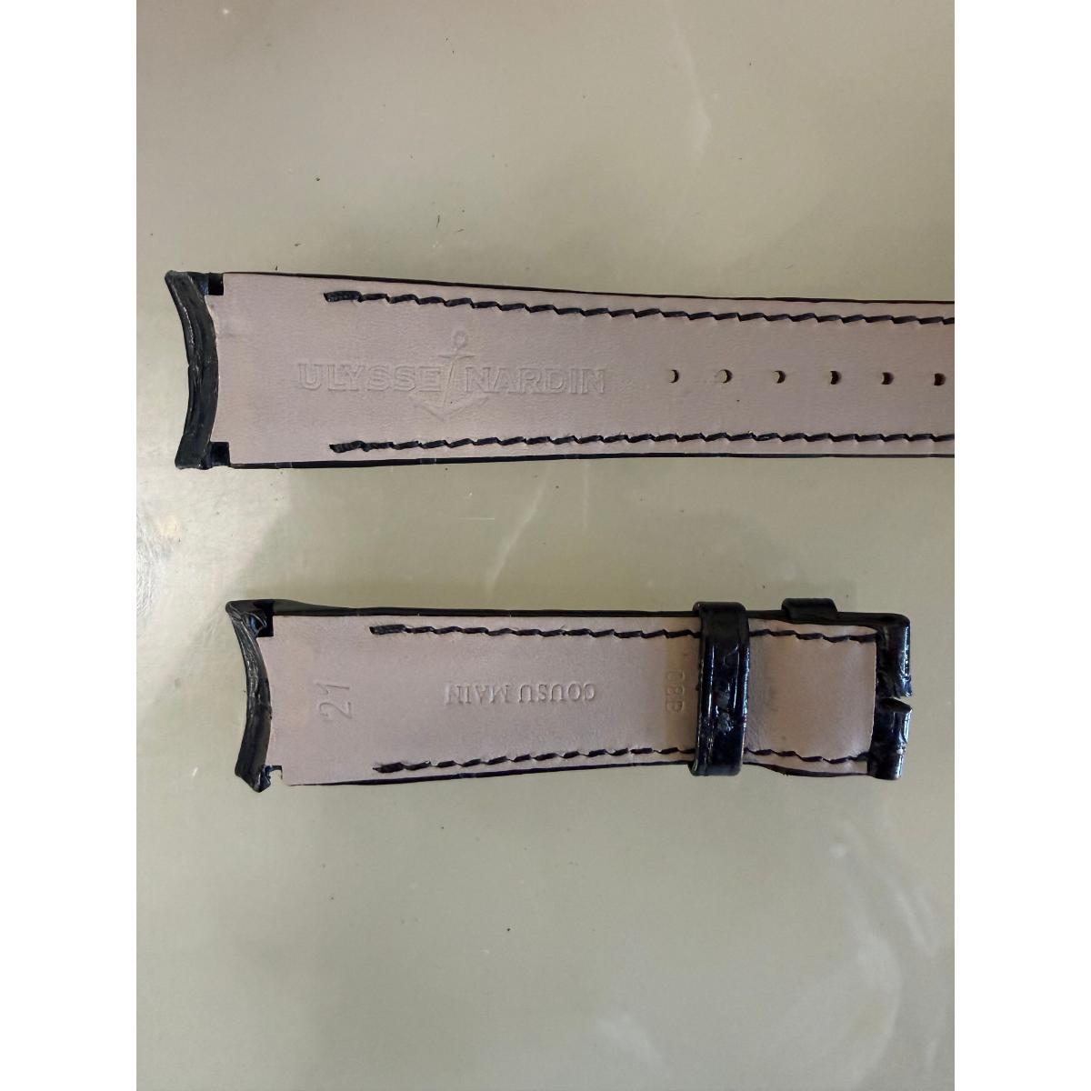 Authentic Ulysse Nardin Alligator Black Watch Strap Band 21mm