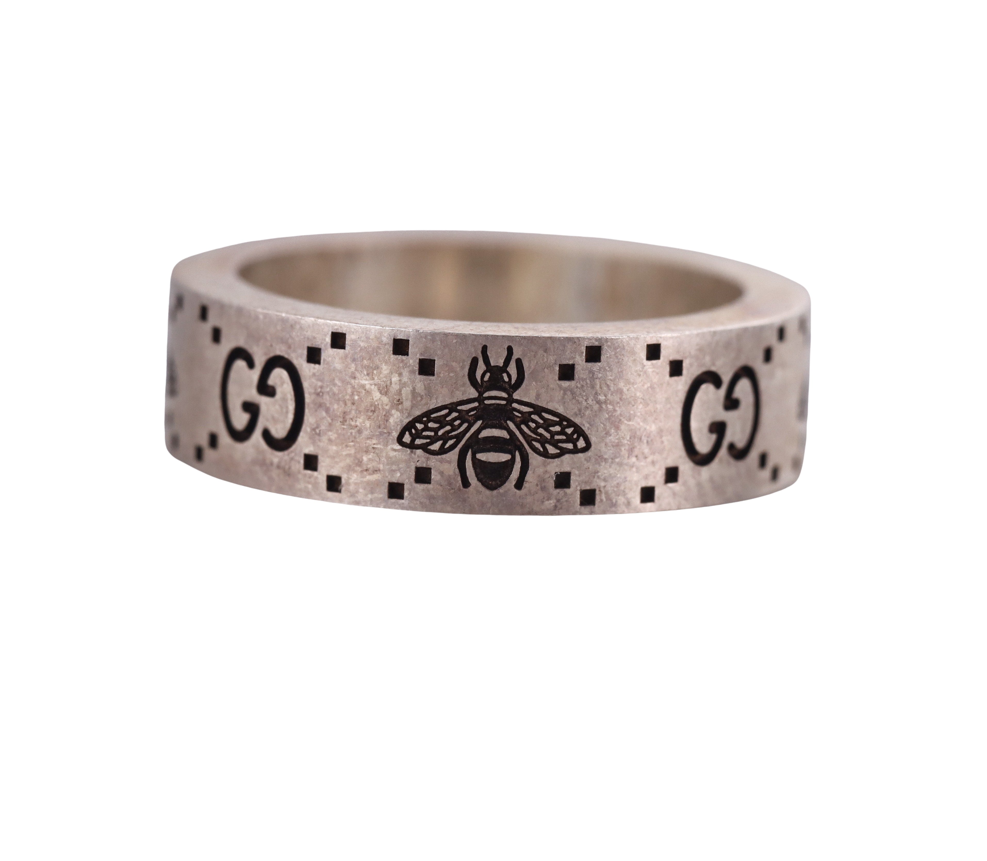 Gucci Sterling Silver Band Ring Retail $310