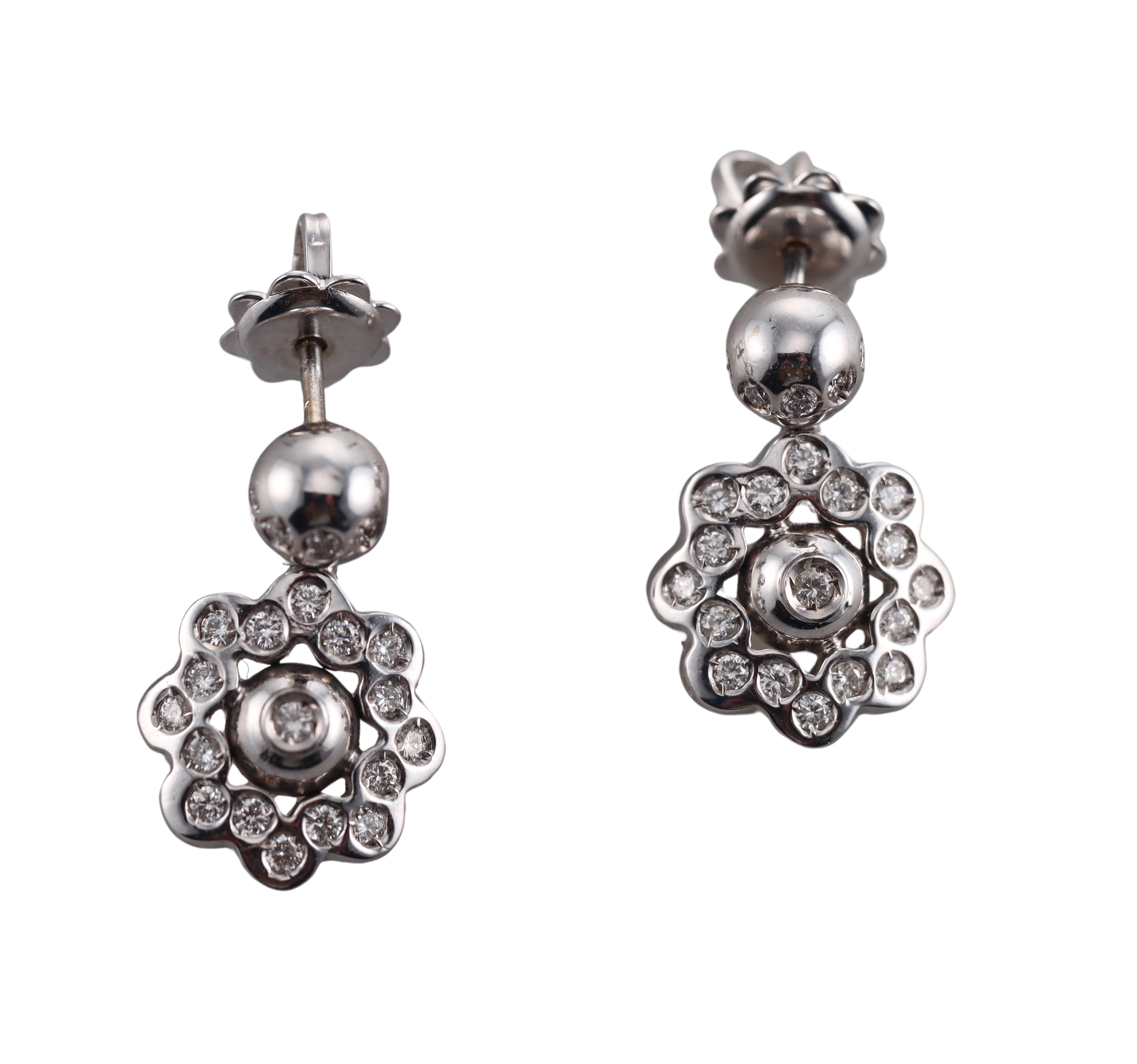 Baraka 18k White Gold Diamond Earrings