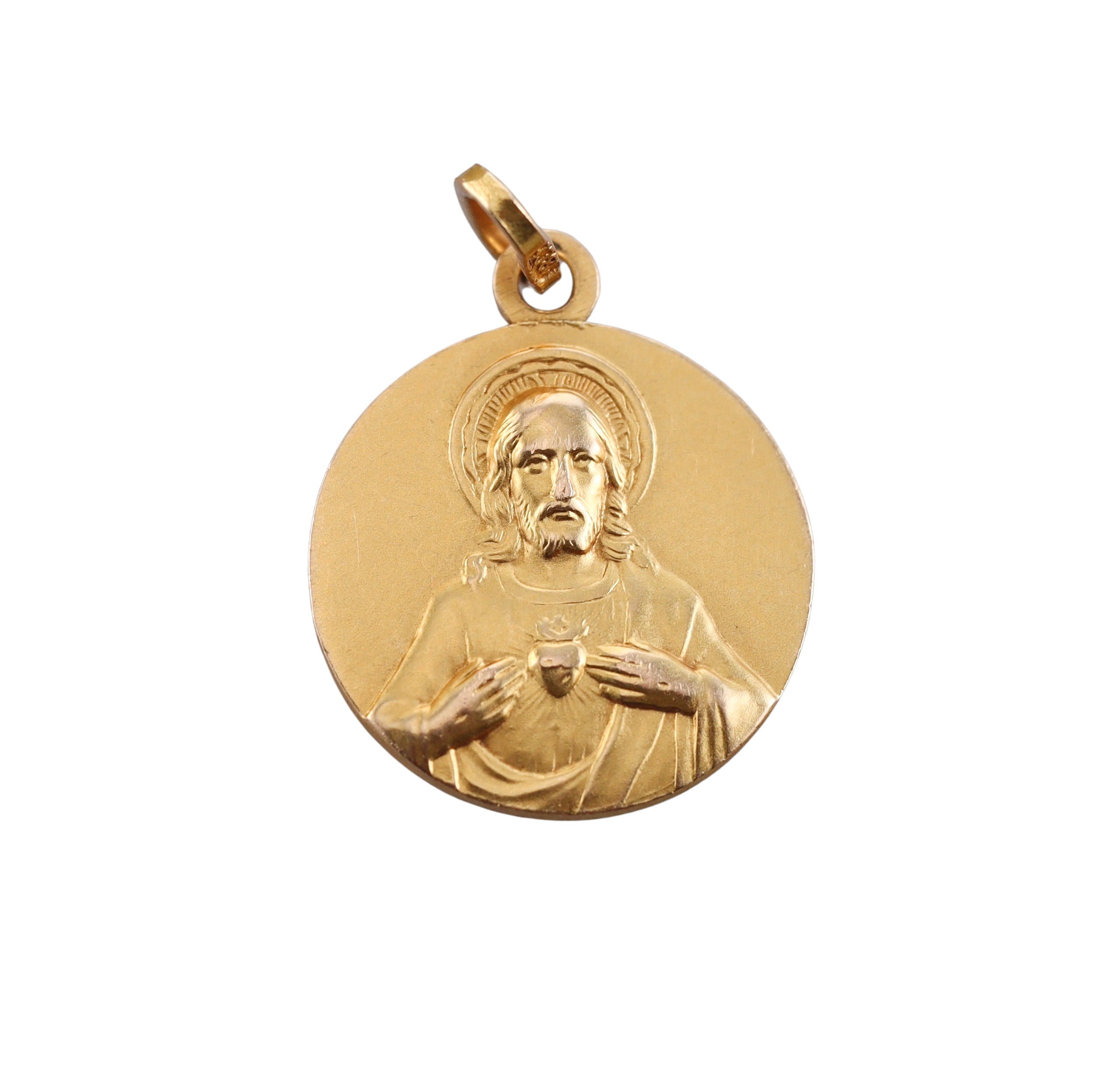 18k Gold Religious Charm Pendant