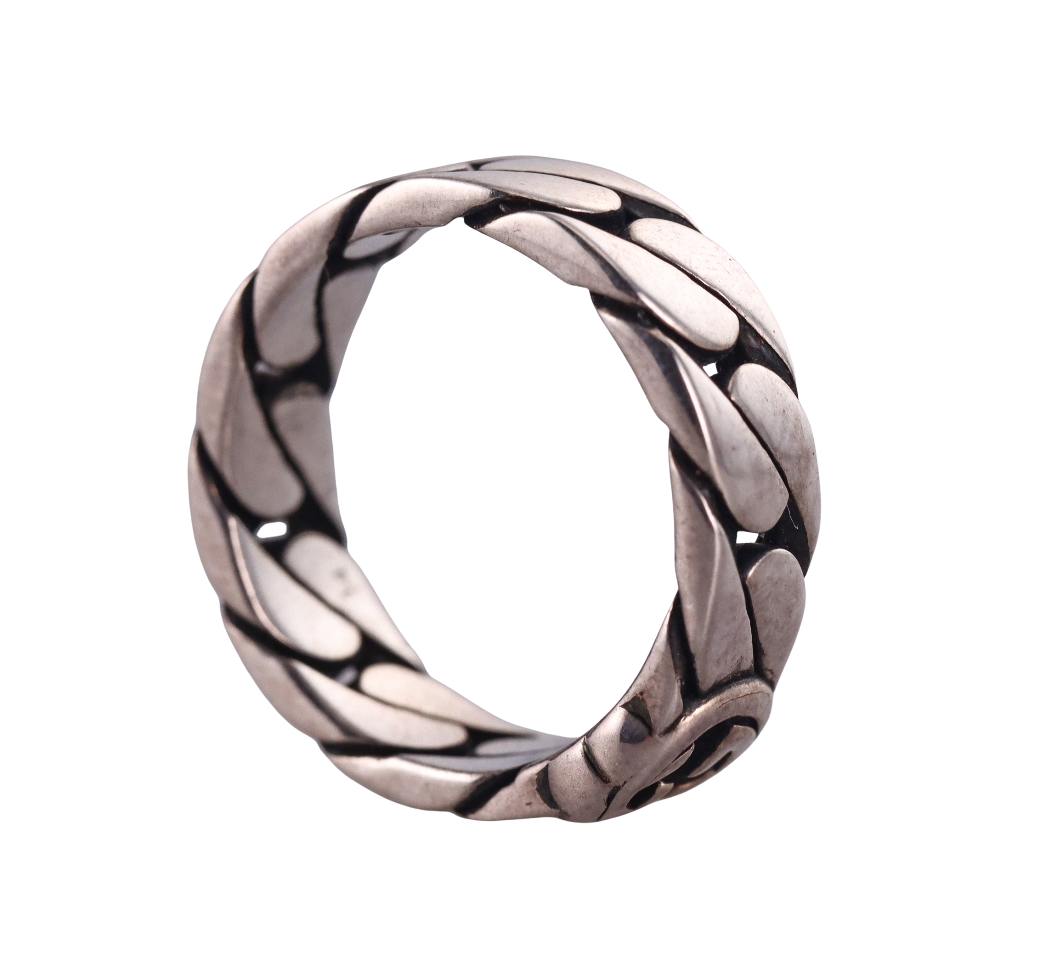 Gucci Sterling Silver Chain Ring Retail $310