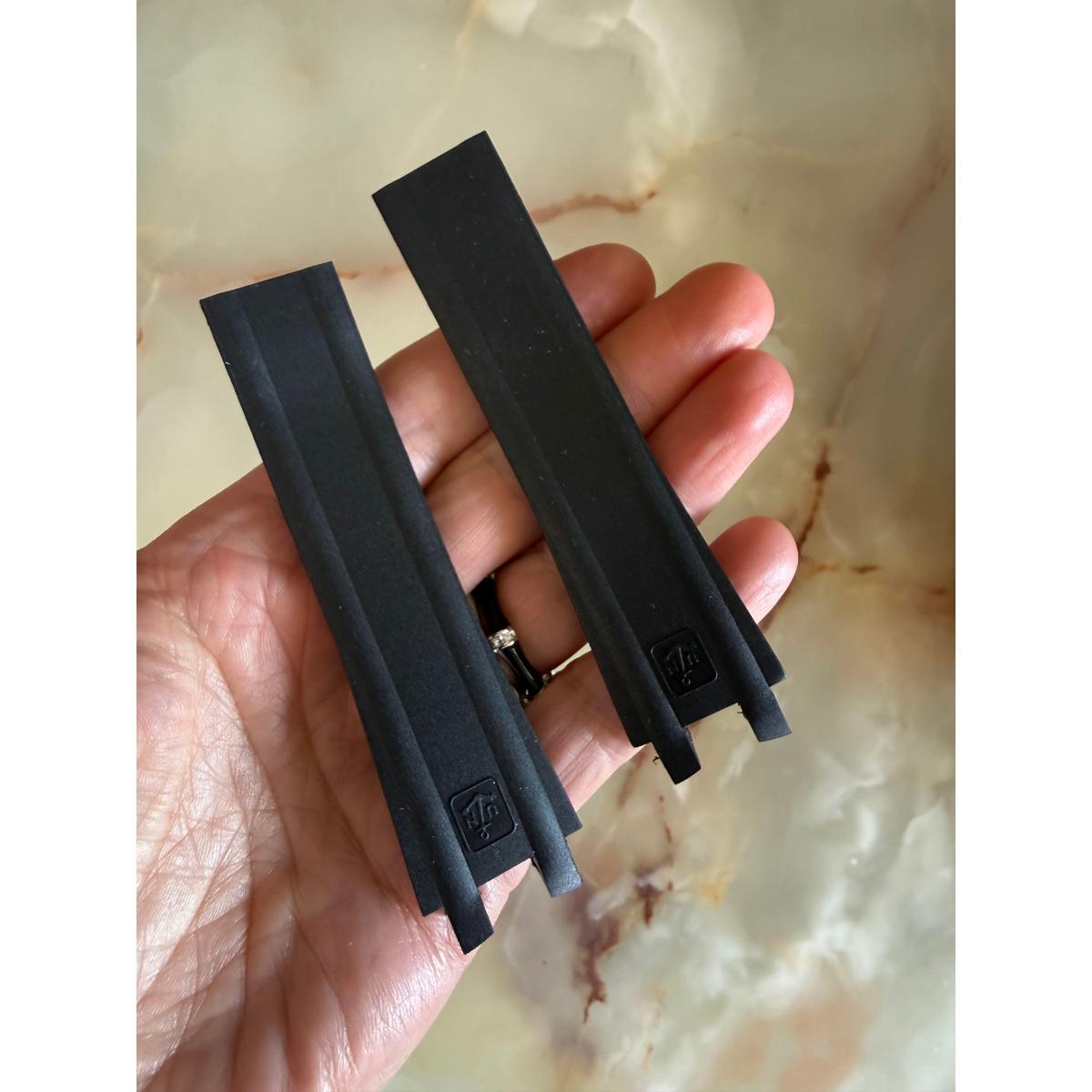 Authentic Ulysse Nardin 24mm Black Rubber Watch Strap Band
