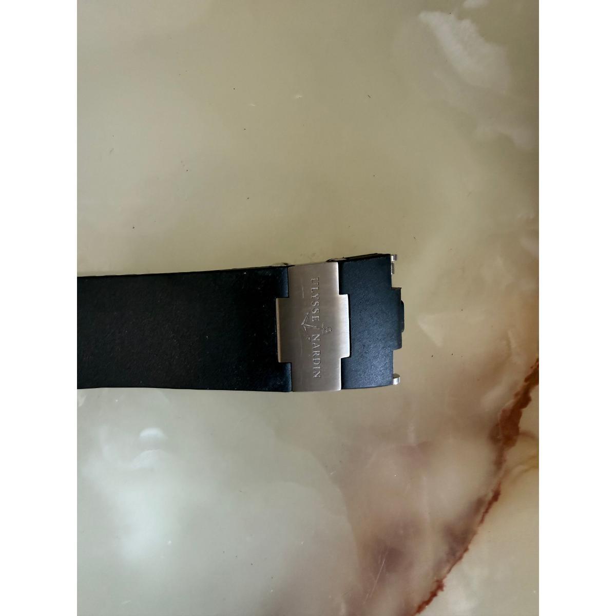Authentic Ulysse Nardin Rubber Titanium Diver Black Watch Strap Band 25mm