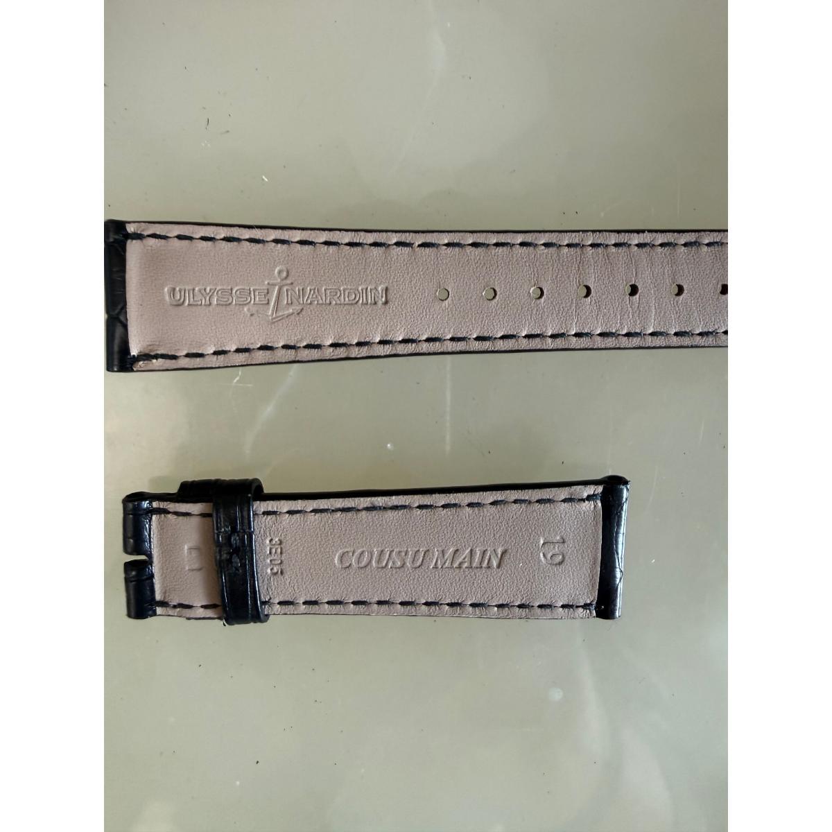 Authentic Ulysse Nardin Alligator Black Watch Strap Band 19mm