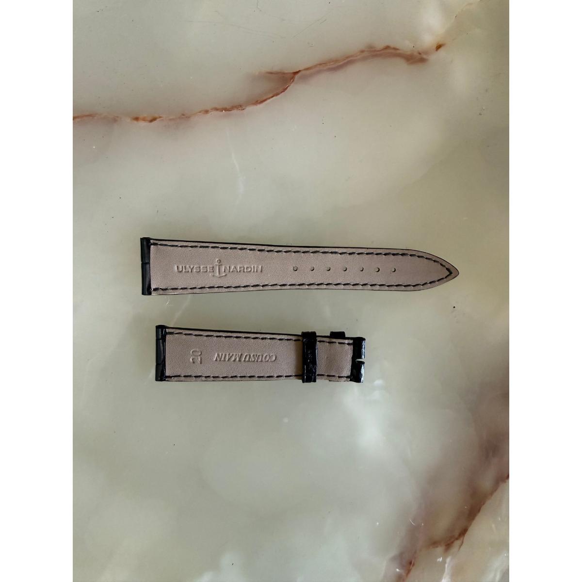 Authentic Ulysse Nardin Alligator Black Watch Strap Band 20mm