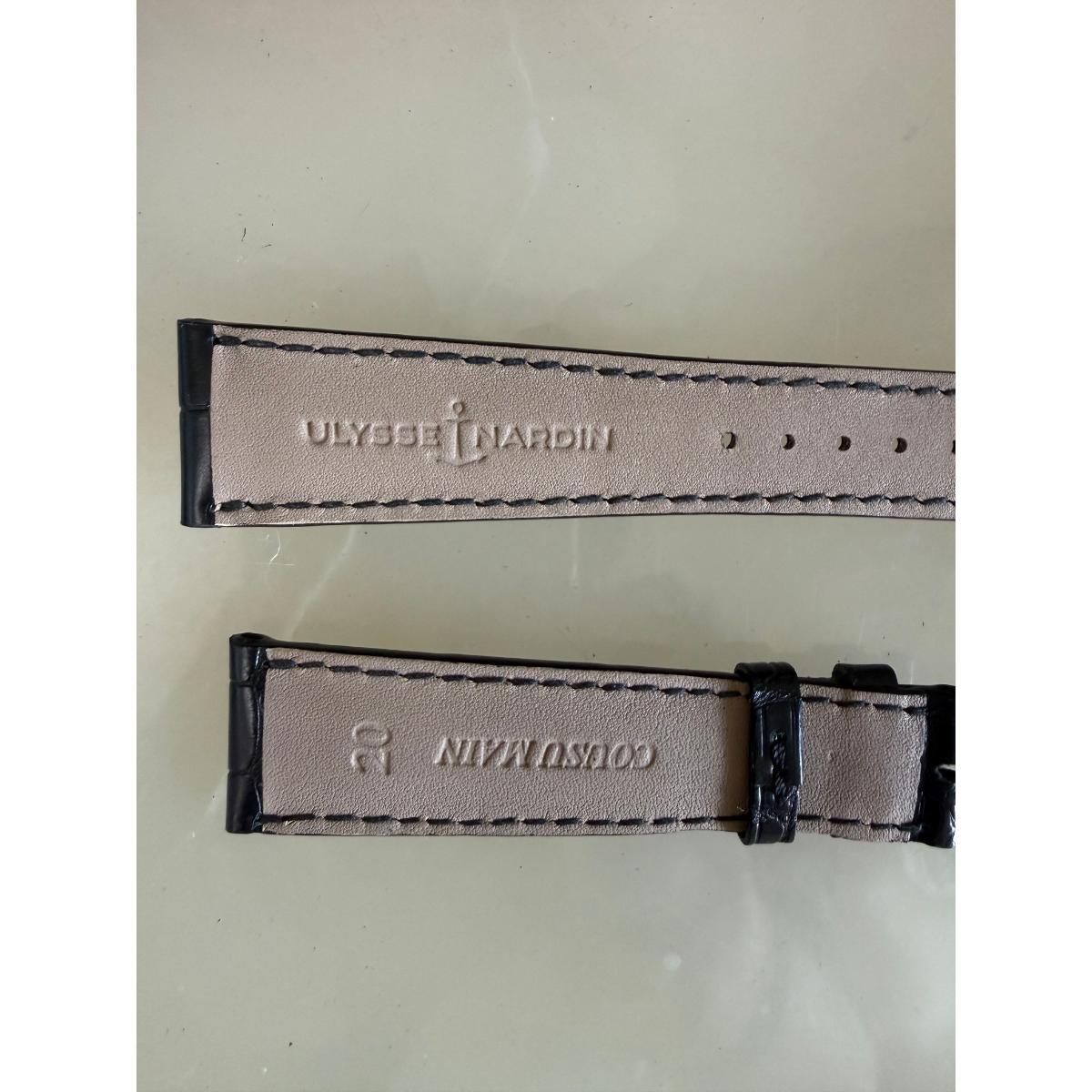 Authentic Ulysse Nardin Alligator Black Watch Strap Band 20mm