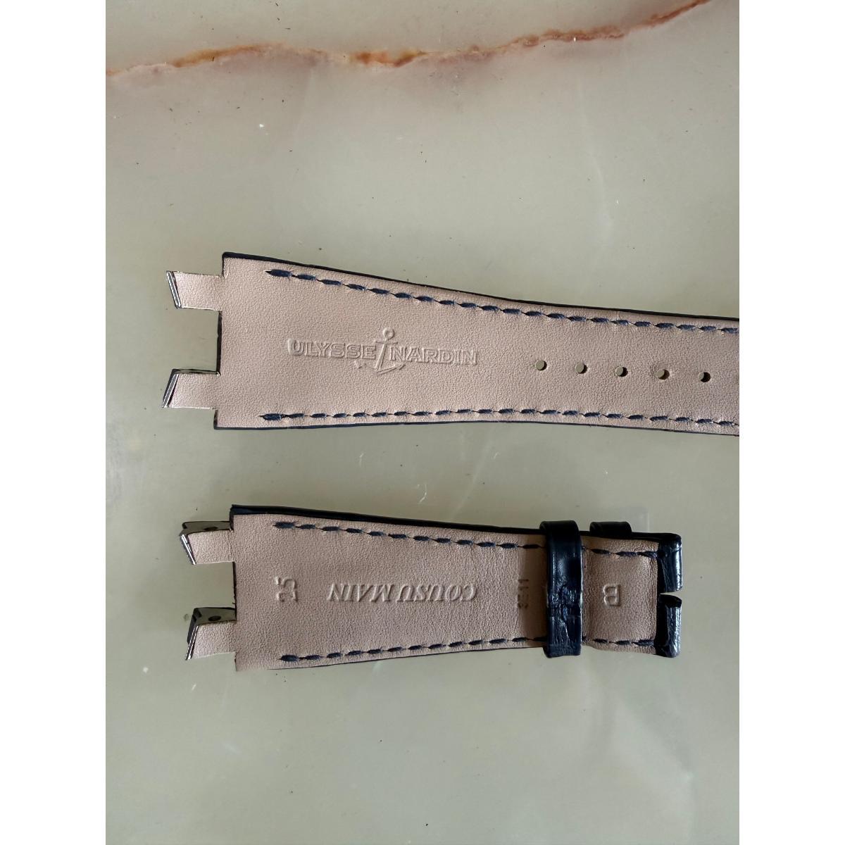 Authentic Ulysse Nardin Alligator Blue Watch Strap Band 25mm