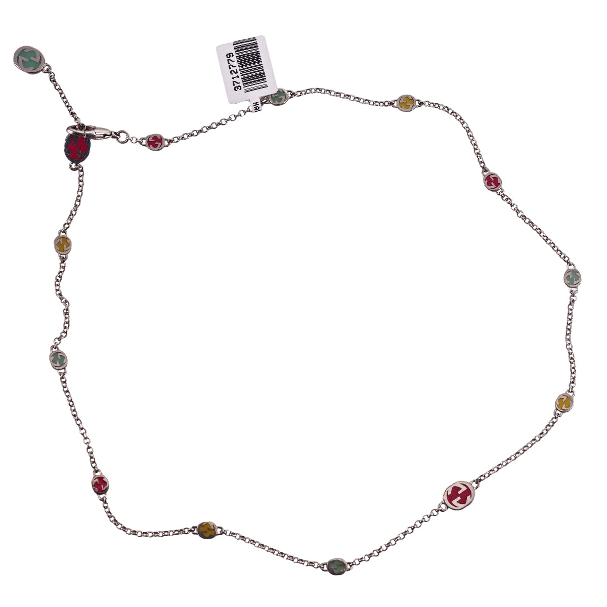Gucci Sterling Silver Enamel Pendant Necklace Retail $740