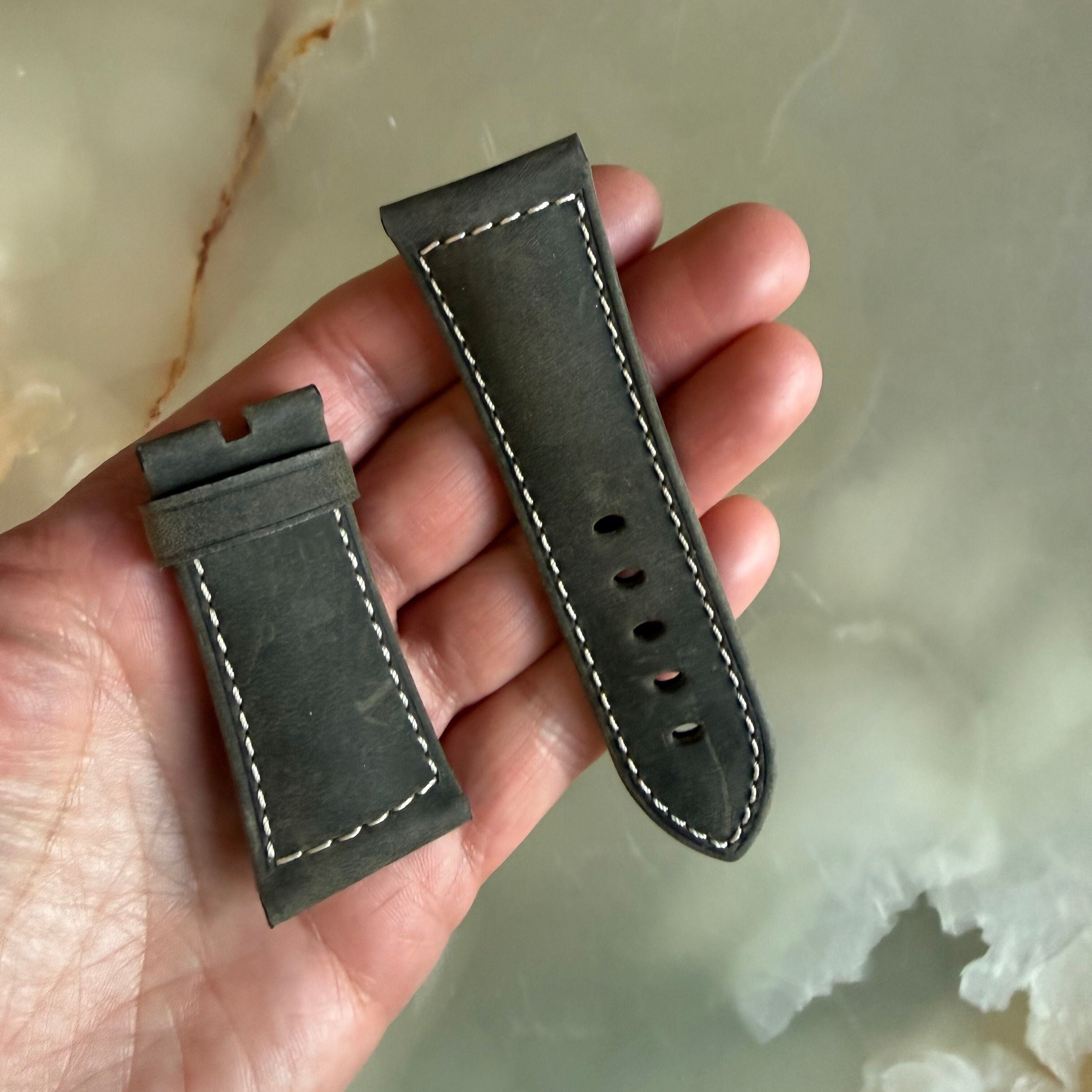 Authentic Panerai Grey Leather Watch Strap Band 26.25mm