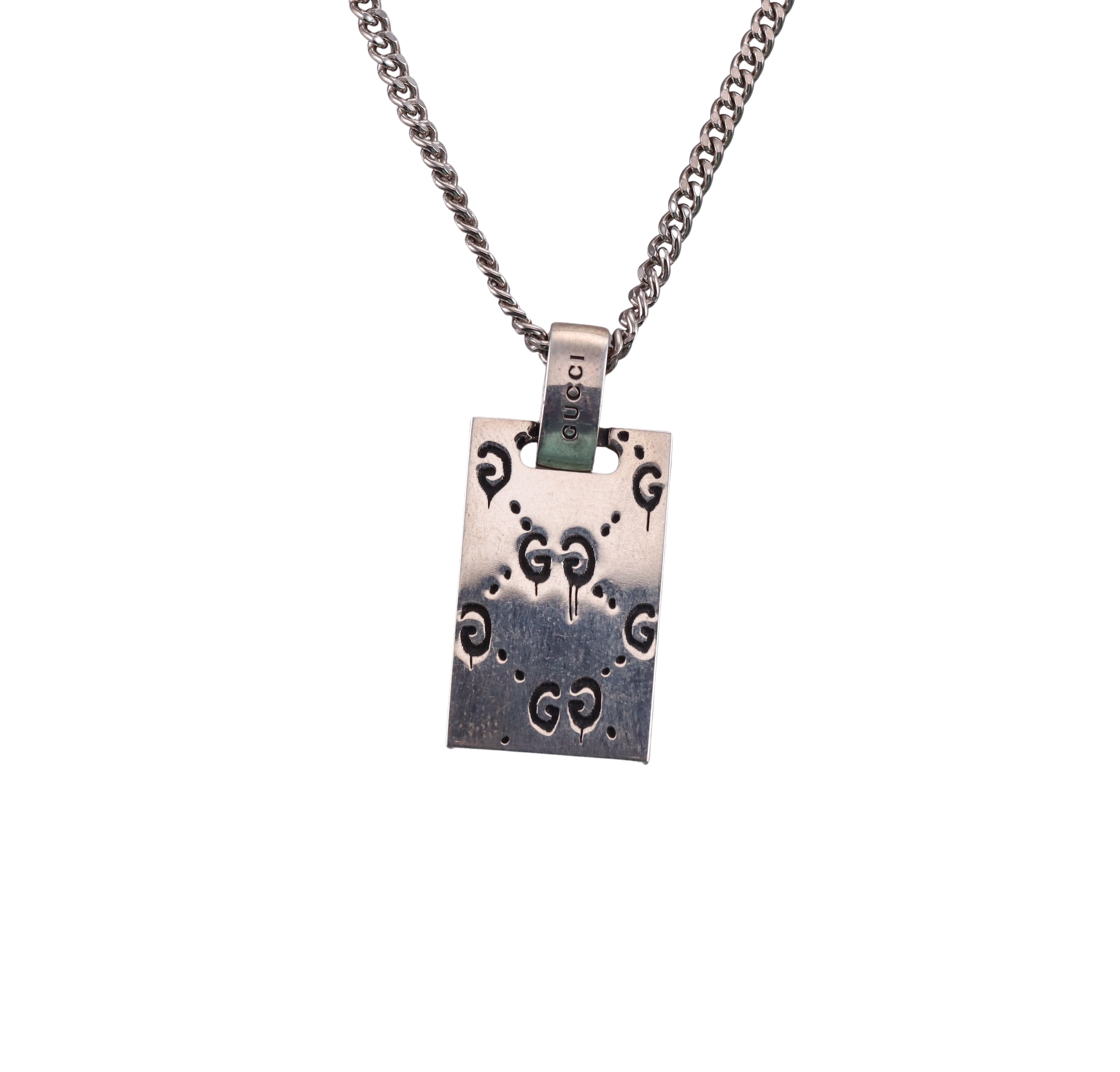 Gucci Sterling Silver Pendant Necklace Retail $340