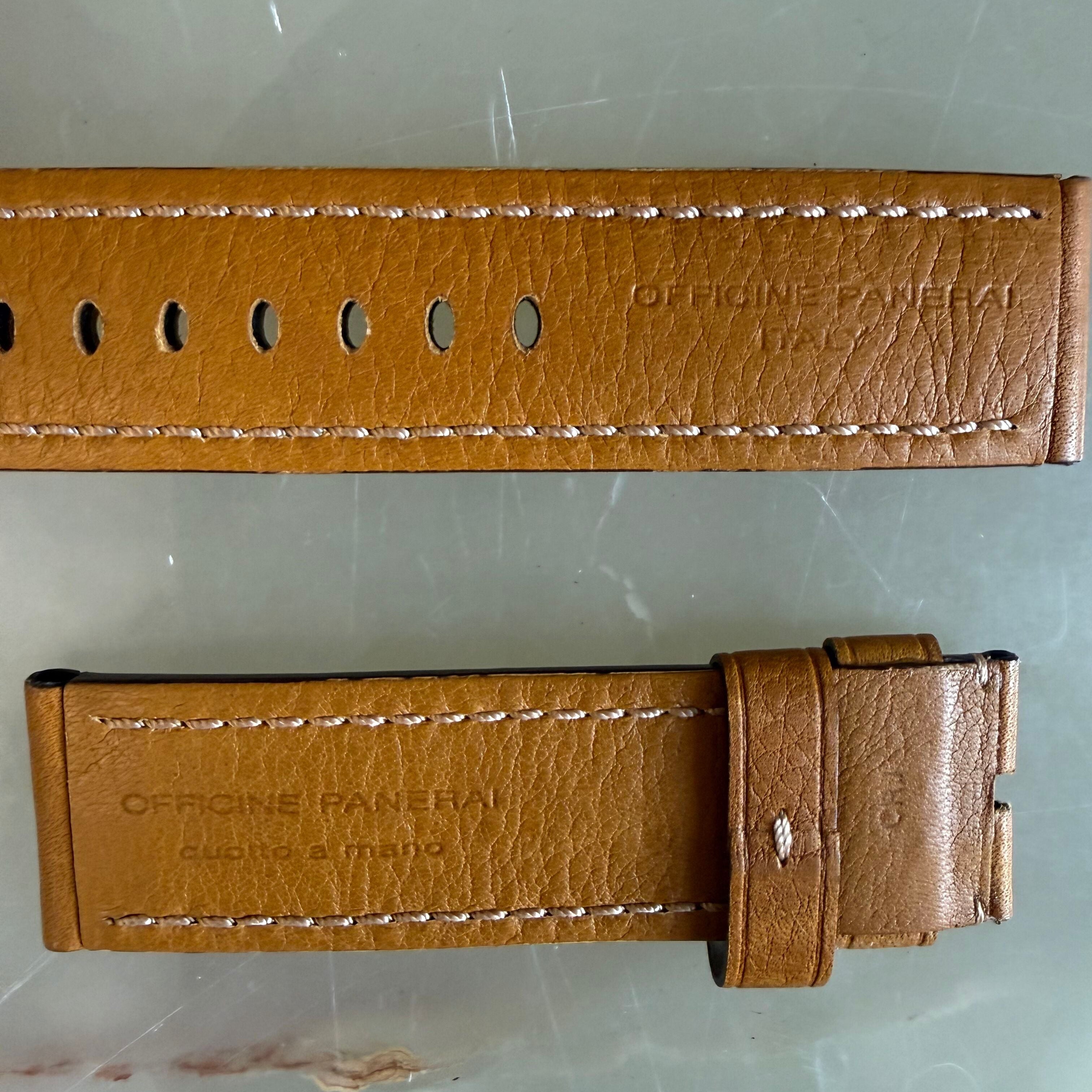 Authentic Panerai Brown Leather Watch Strap Band 26mm