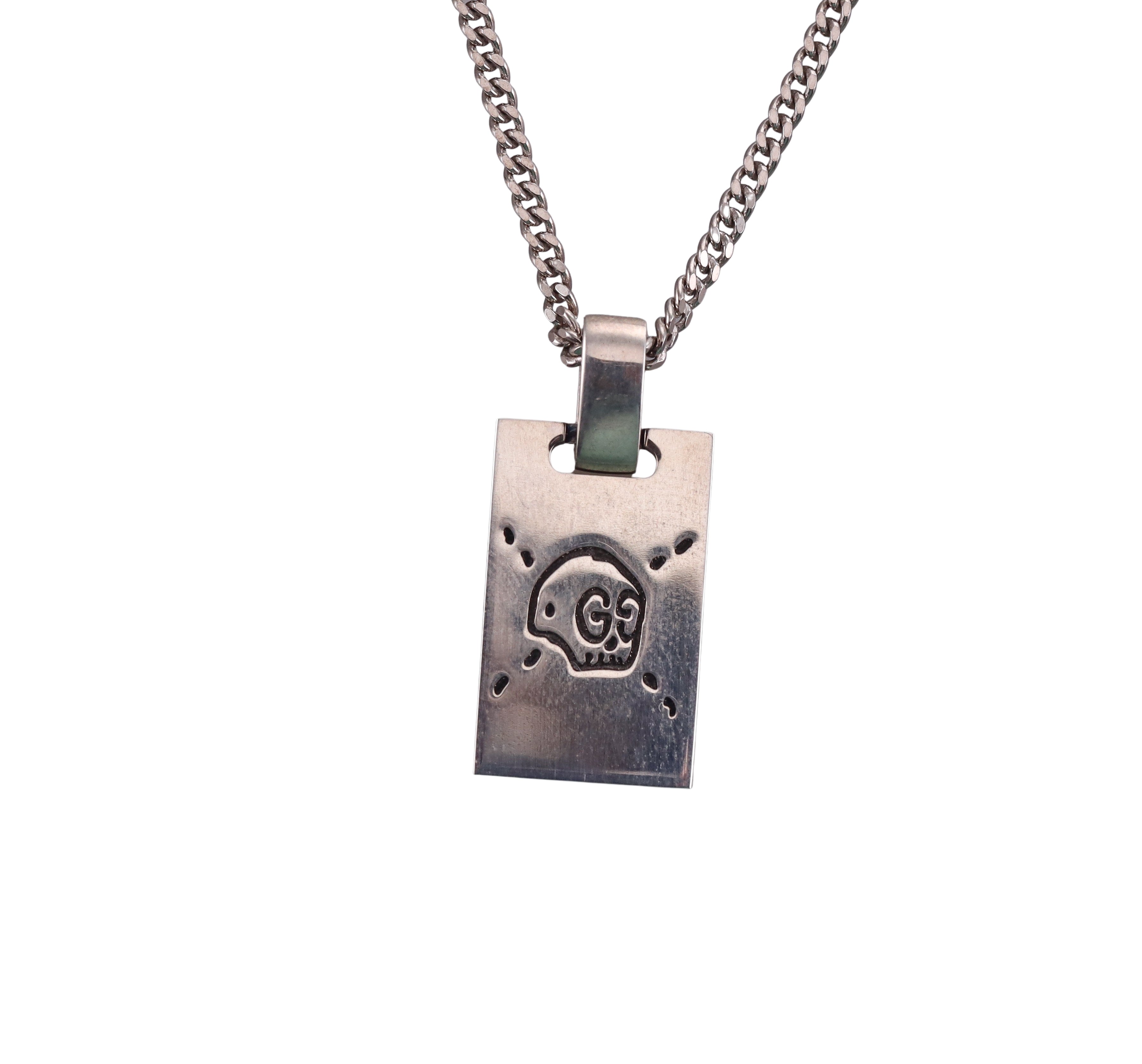 Gucci Sterling Silver Pendant Necklace Retail $340