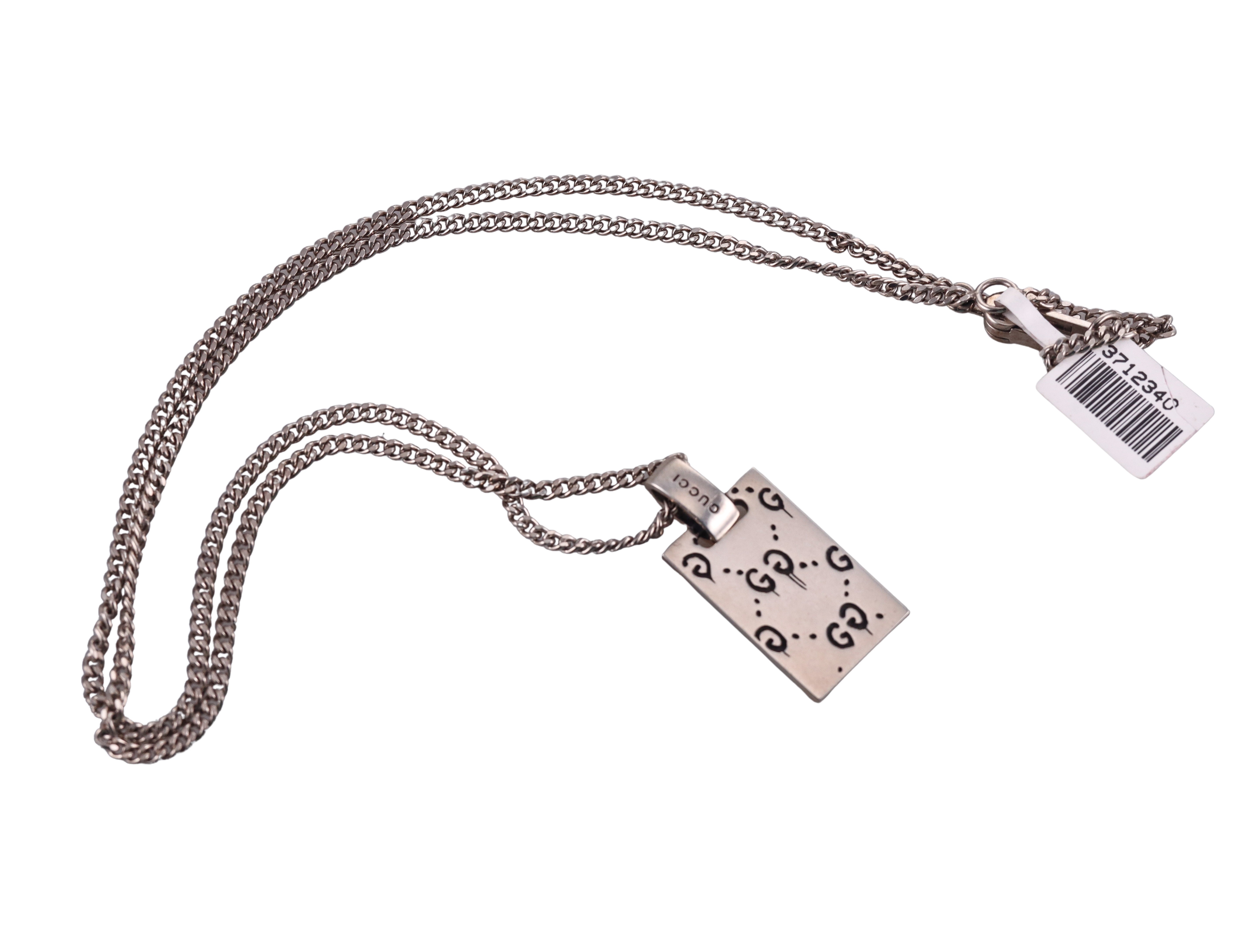 Gucci Sterling Silver Pendant Necklace Retail $340