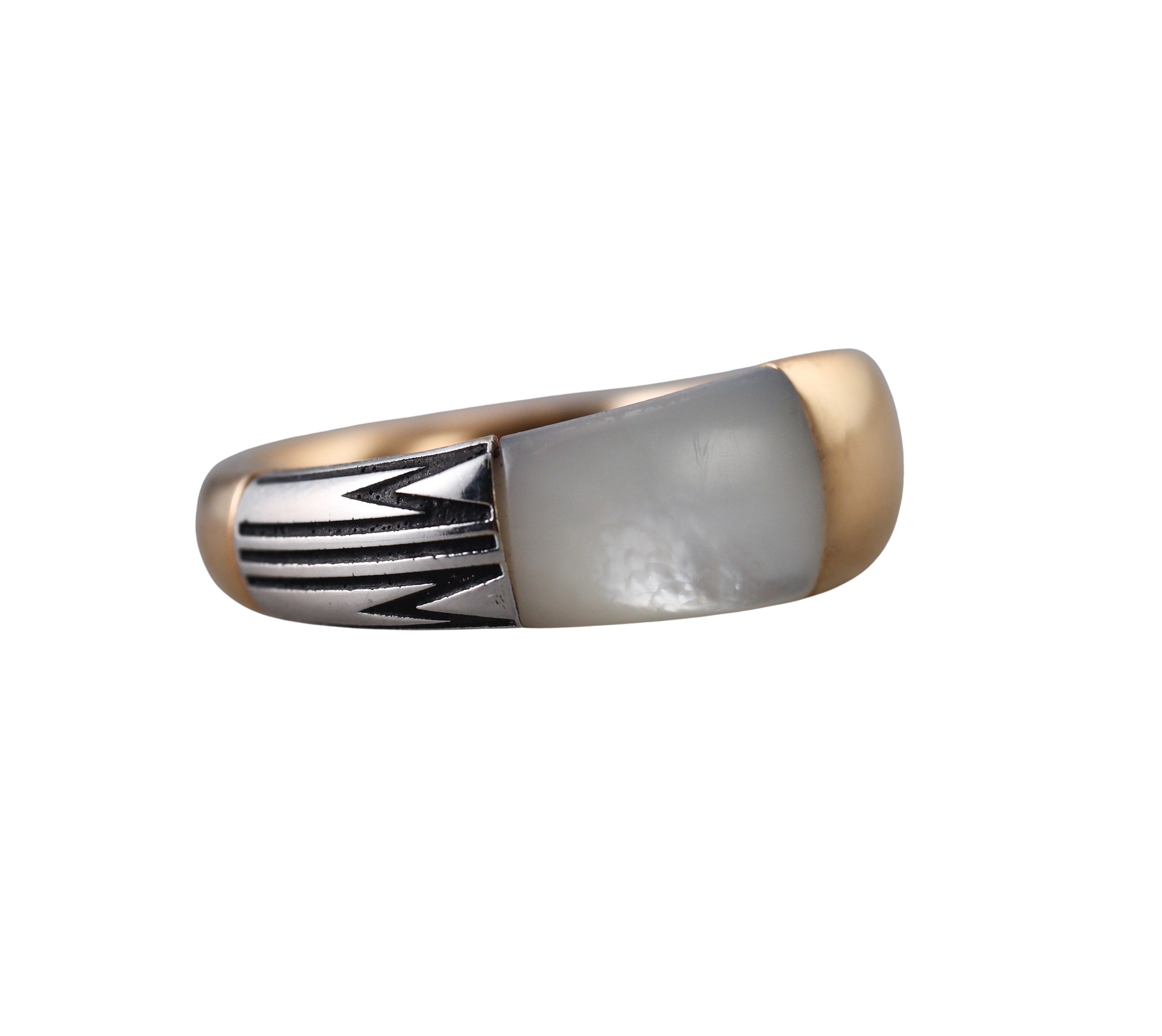 Mimi Milano Tam Tam MOP Enamel 18k Rose Gold Ring