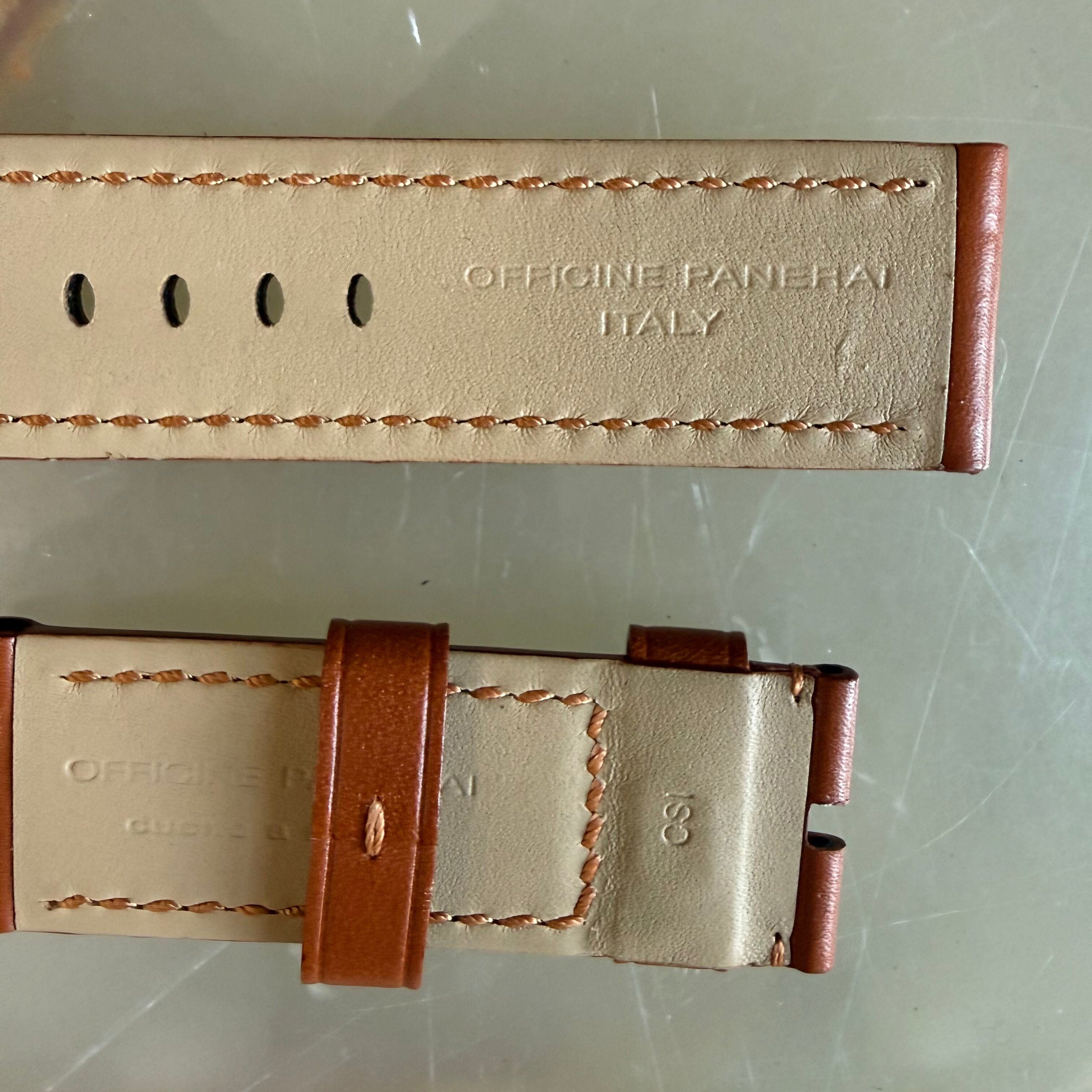 Authentic Panerai Brown Leather Watch Strap Band 26mm